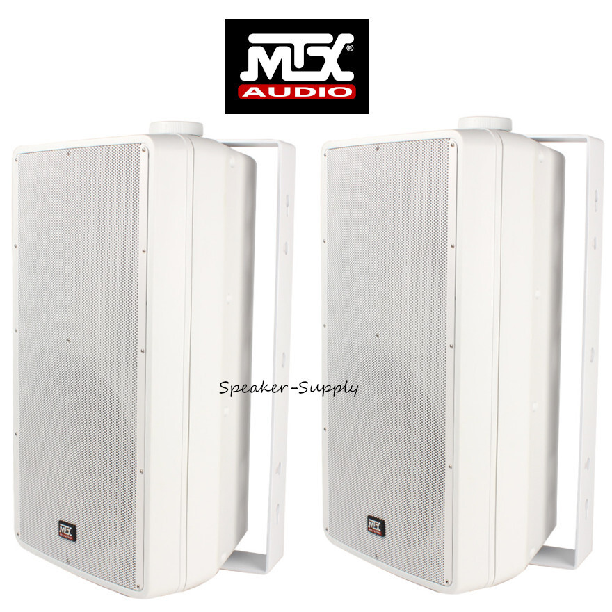 2 MTX Audio 2-Way All Weather Speaker 8" Woofer Patio Pool Indoor Outdoor White