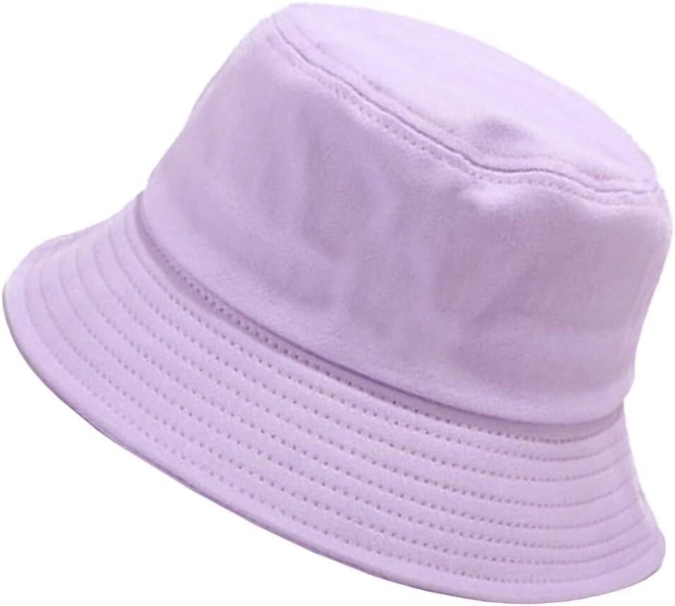 Wheebo Solid Color Bucket Hat for Women Summer Beach One Size, A-sc-lavender