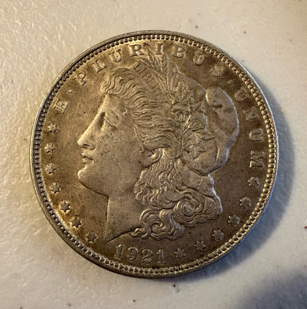 E Pluribus Unum 1921 Morgan Silver Dollar