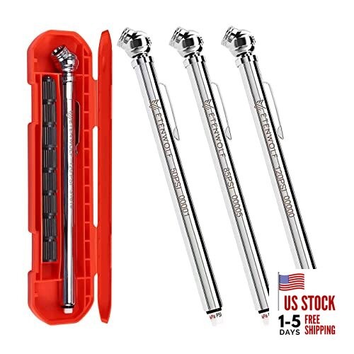 Pencil Tire Pressure Gauge Pack (10-50PSI, 10-85PSI, 20-120PSI) with 24 Tire 3