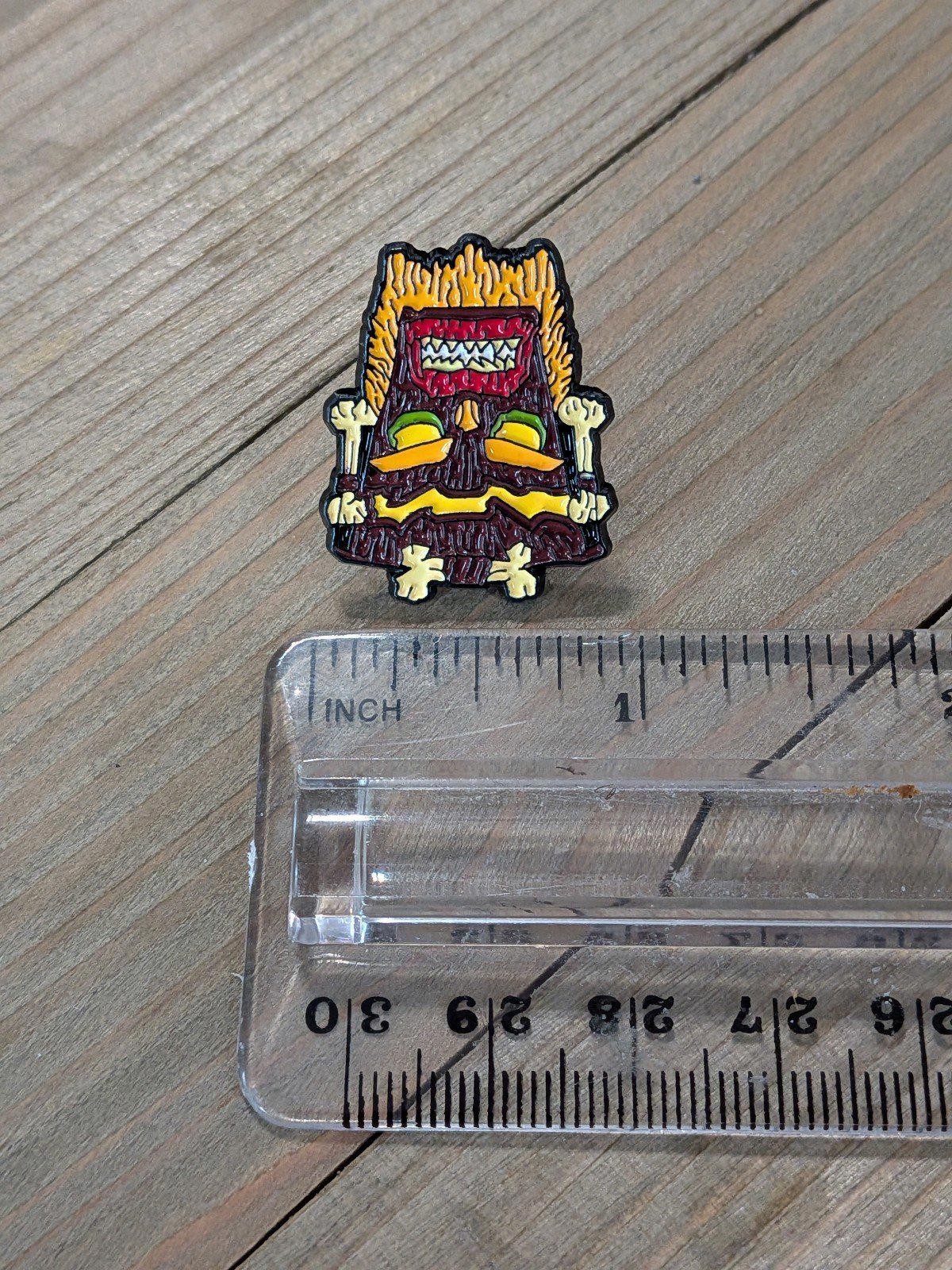 Angry Tiki Head Enamel Pin