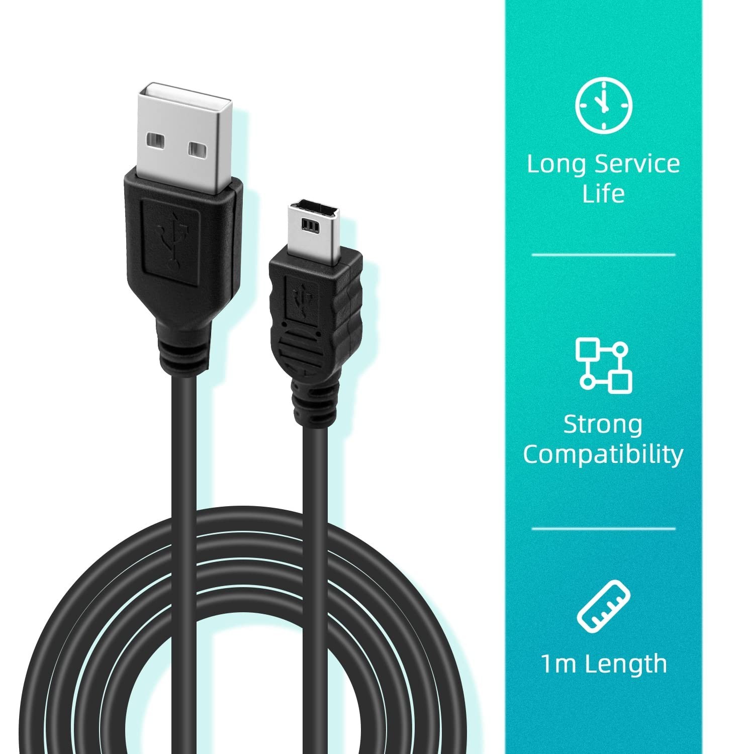 Reliable Mini USB Charger for PS3 Controllers - 2 Pack, High-Speed Data Sync