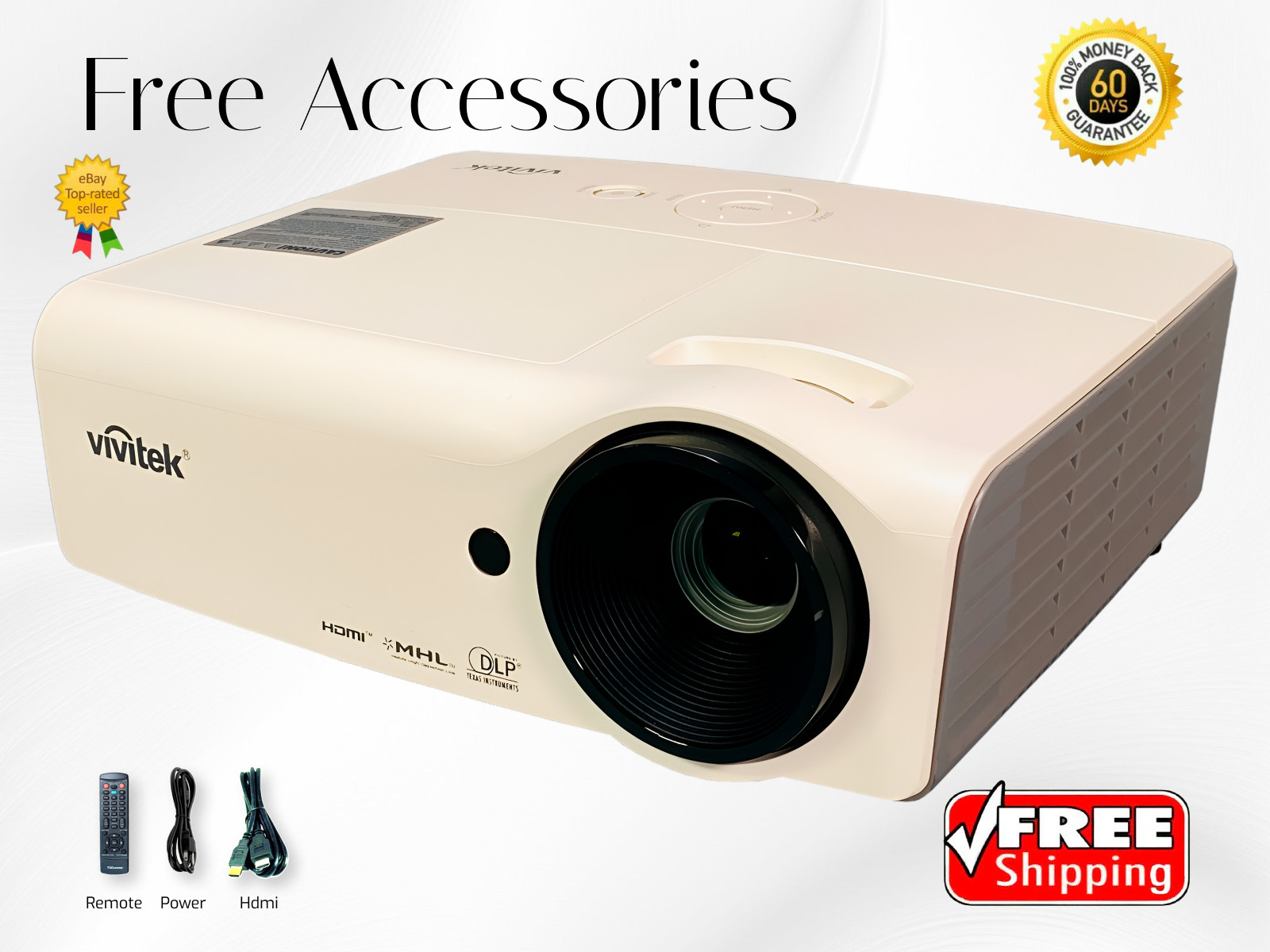 Professional Vivitek D555WH DLP Projector 4K 3000 Lumens PC 3D Ready 2160p USB🔥