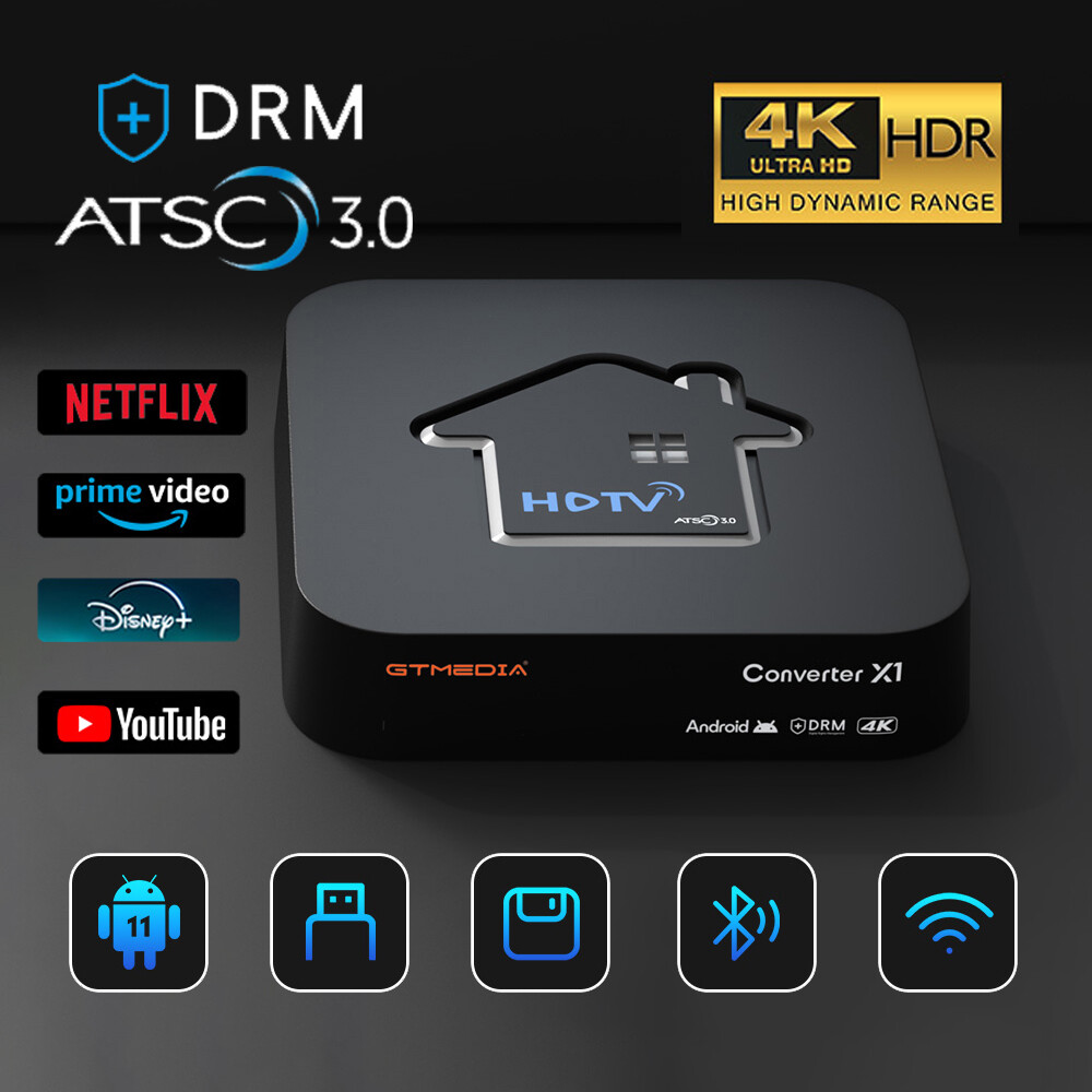 ATSC 3.0/1.0 4K 2160p Over-the-air Digital Tuner DVR Recorder TV Streaming Box