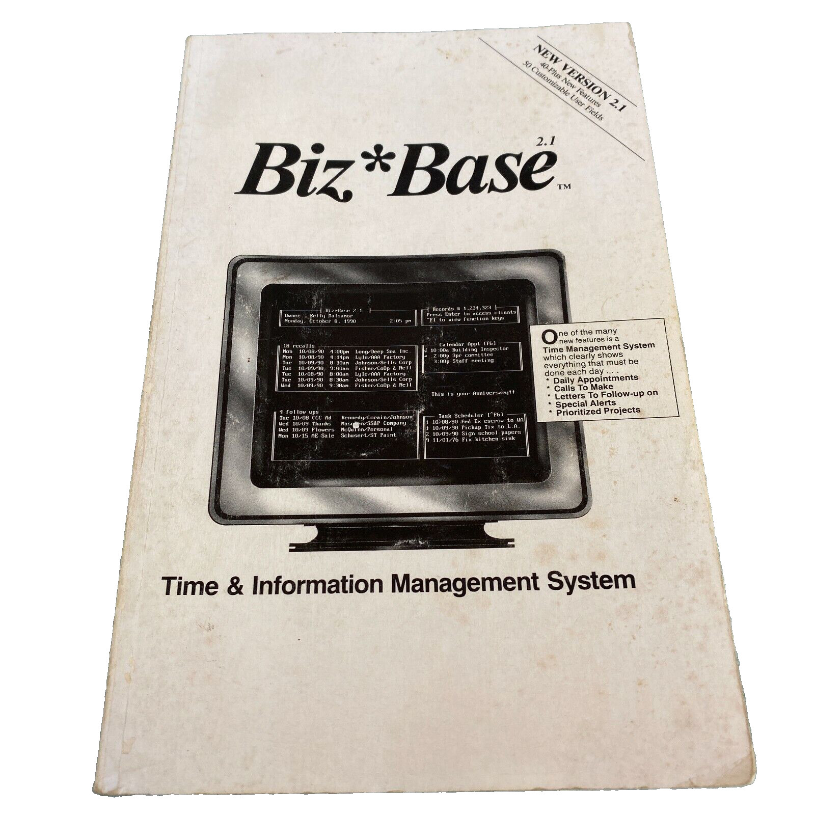 Tandy TRS-80 Biz Base 2.1 Time Information Management System User Manual 1991