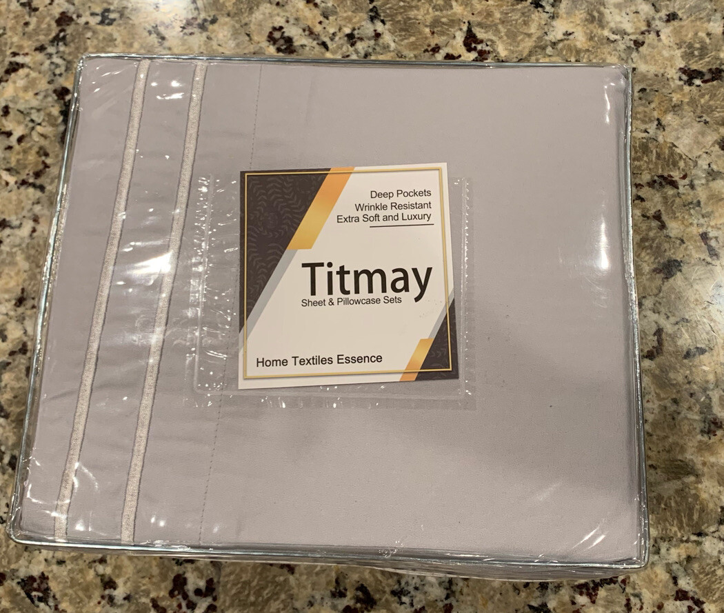 Titmay  California King Sheet & Pillowcase Set Luxury Polyester Anti Wrinkle