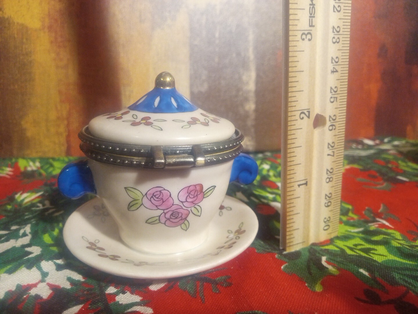 Tiny Ceramic Sugar Bowl Trinket Box