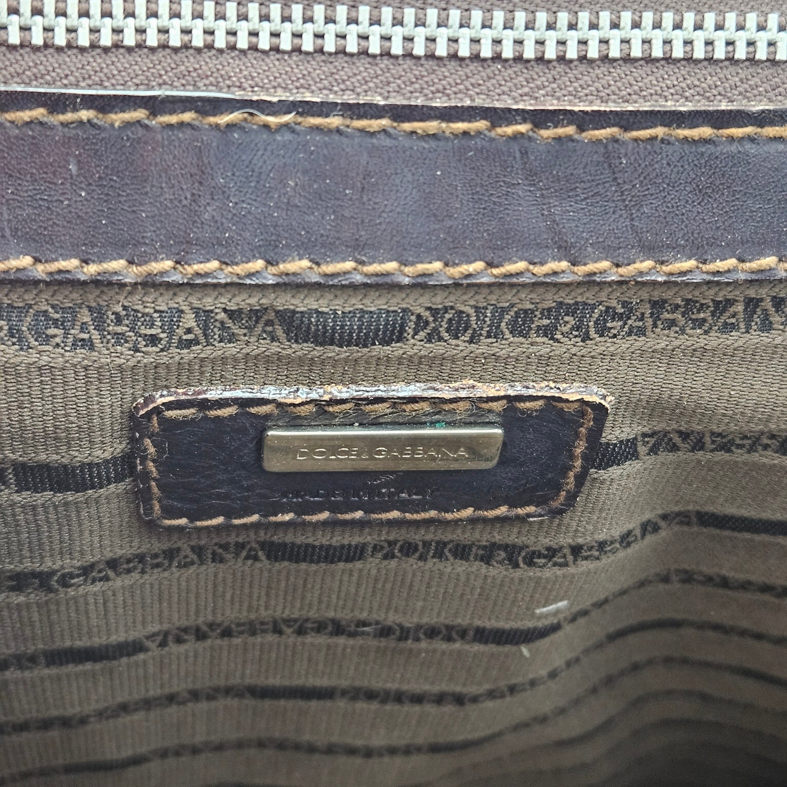 Vintage Dolce & Gabbana Black Leather Briefcase