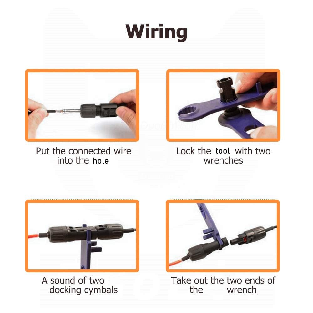 Solar Panel Crimping Tool,Crimping Tool Kit with 10PCS Connectors and 2PCS Sp...
