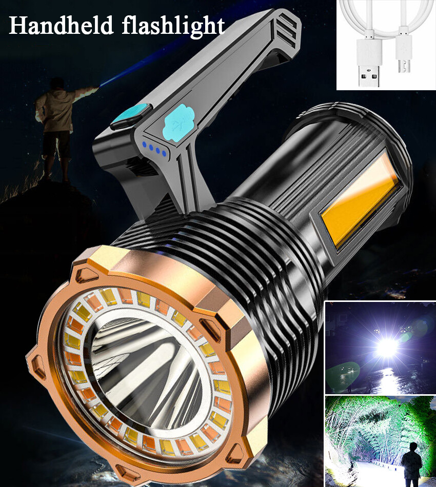 Super Bright LED Flashlight High Powered Torch USB Rechargeable Lamp