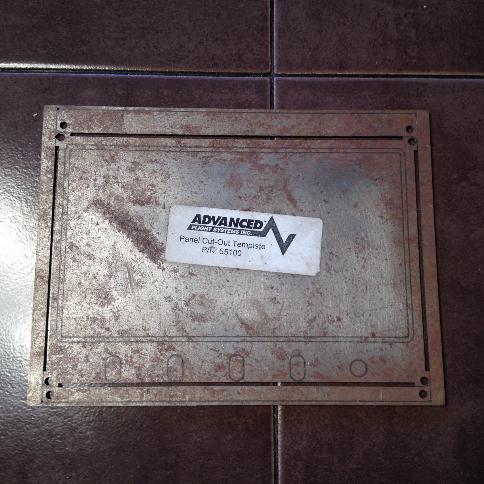 Advanced Systems 65100 Panel Cut-Out Template