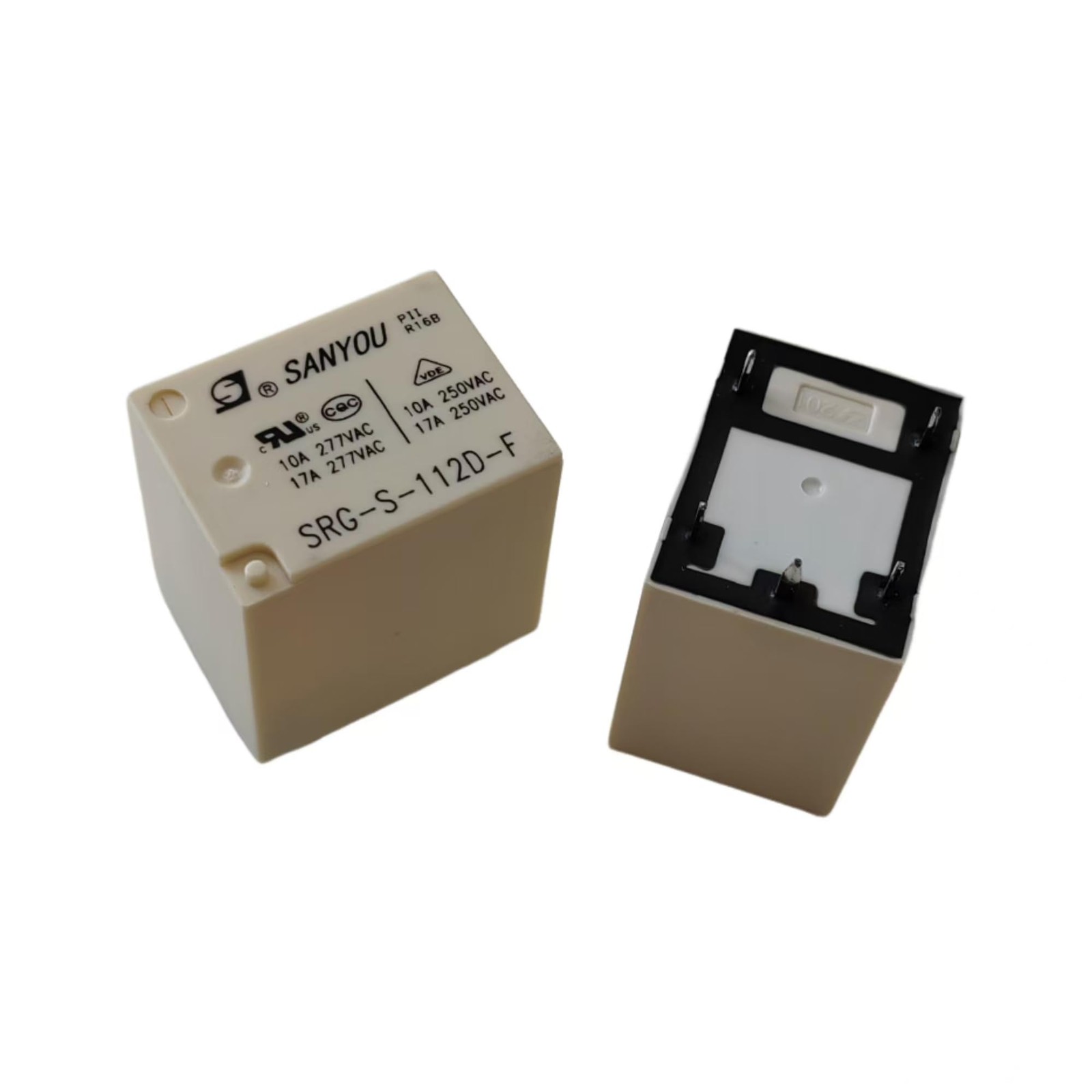 2 Pcs SRG-S-112D-F 12VDC 10A 5-Pin Power Relay for PCB Electronics Control