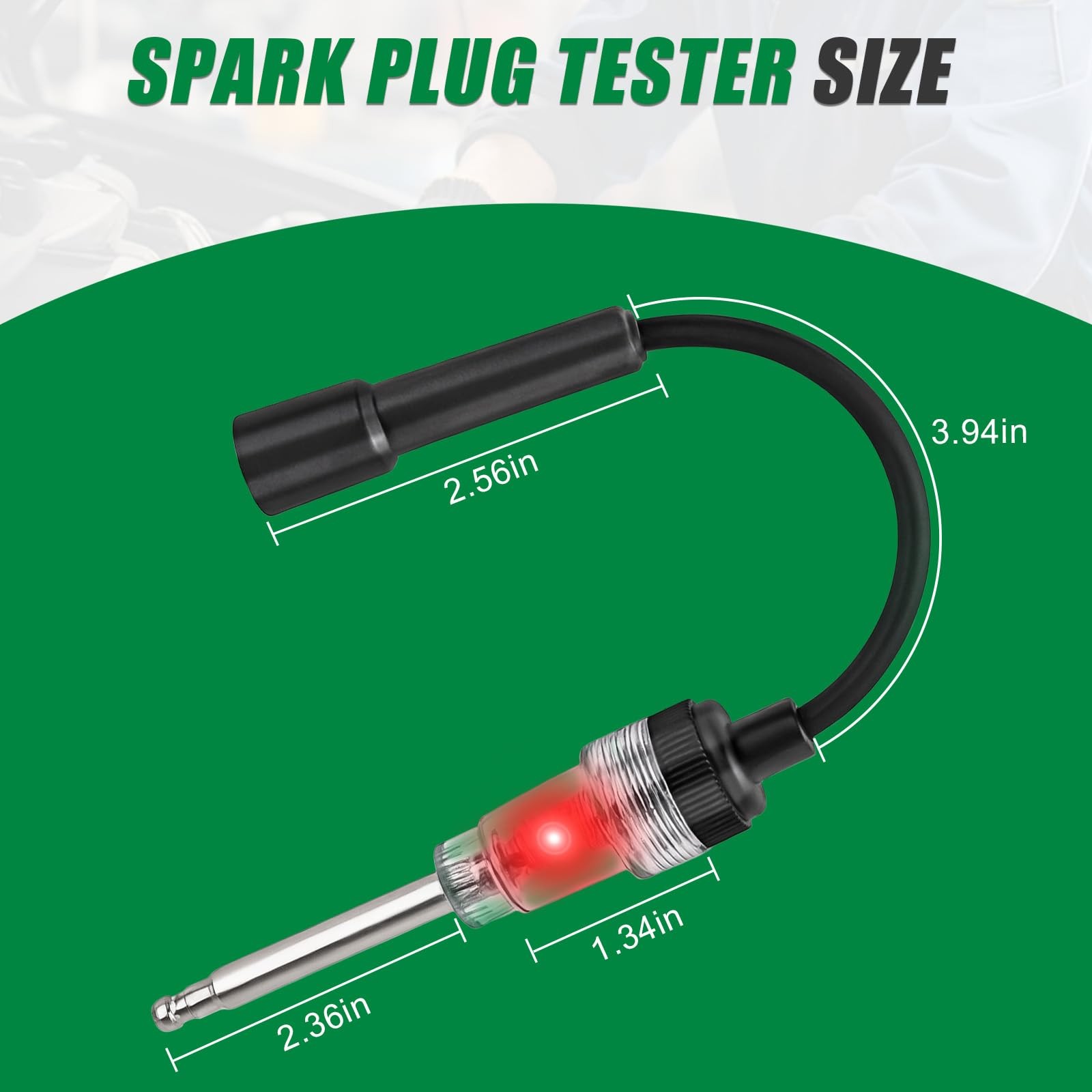 2PCS Spark Plug Tester, Inline Ignition Coil Tester Black+White