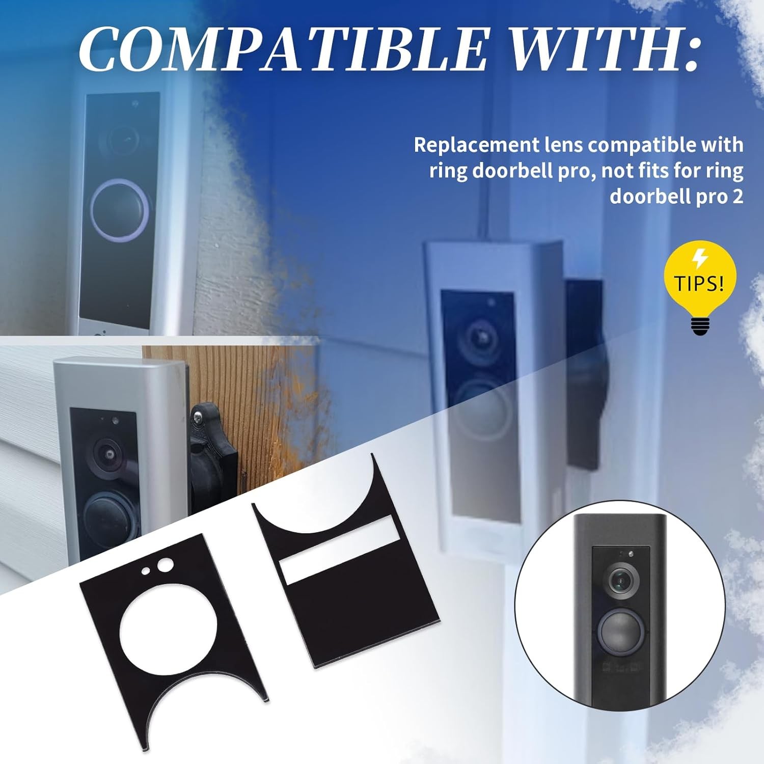 Replace Lens Screen Protector Fits Ring Doorbell Pro,Not For Ring Doorbell Pro 2