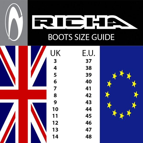 Richa VORTEX Black Touring Waterproof Motorcycle Boots - Size 42