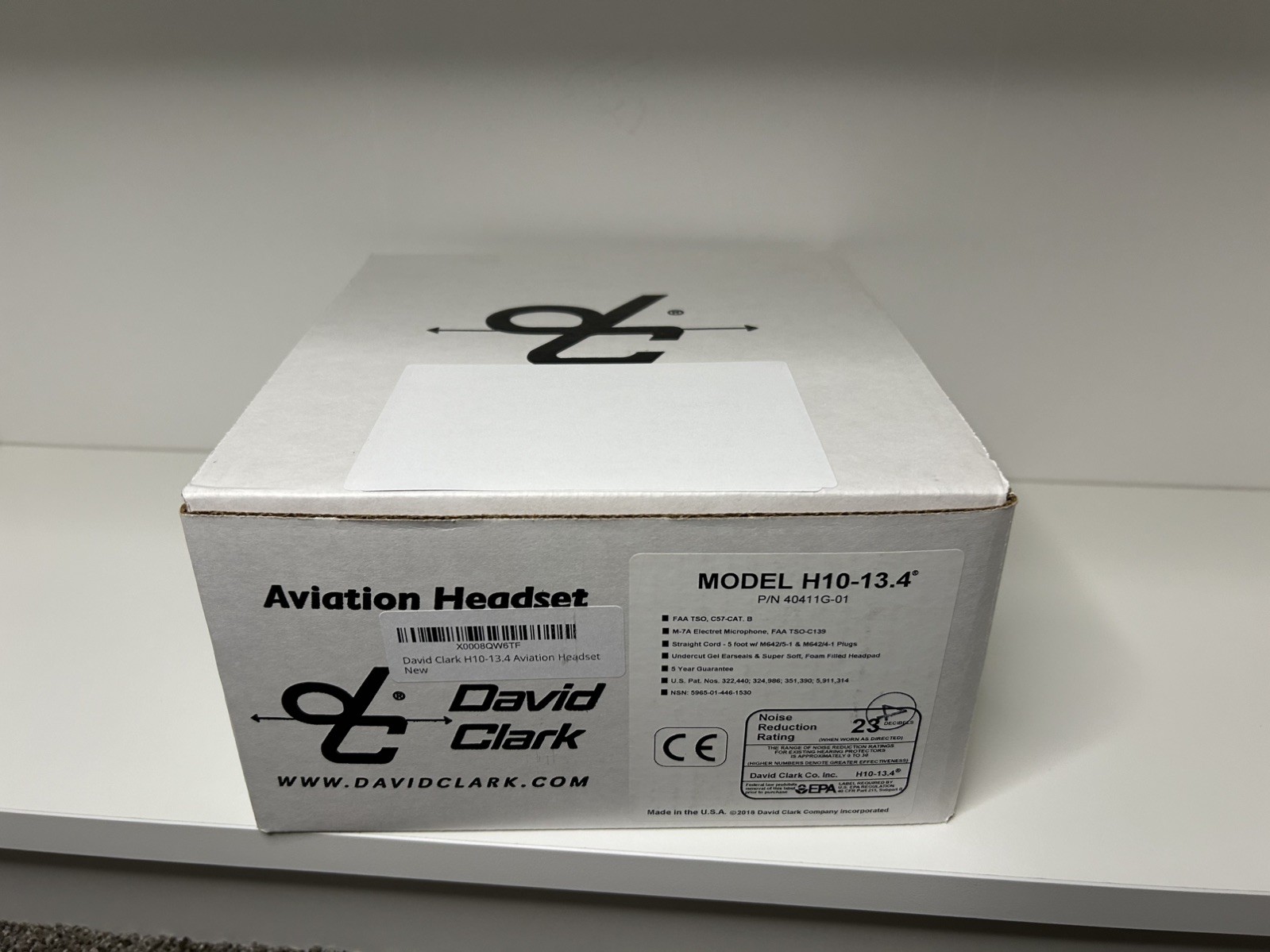 David Clark H10-13.4 Aviation Headset Dual Plug