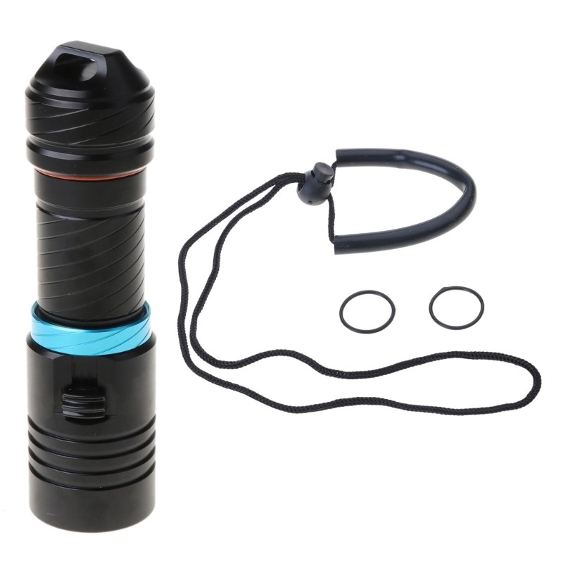 Waterproof Dive Torch Rechargeable Battery Light IPX8 for Night