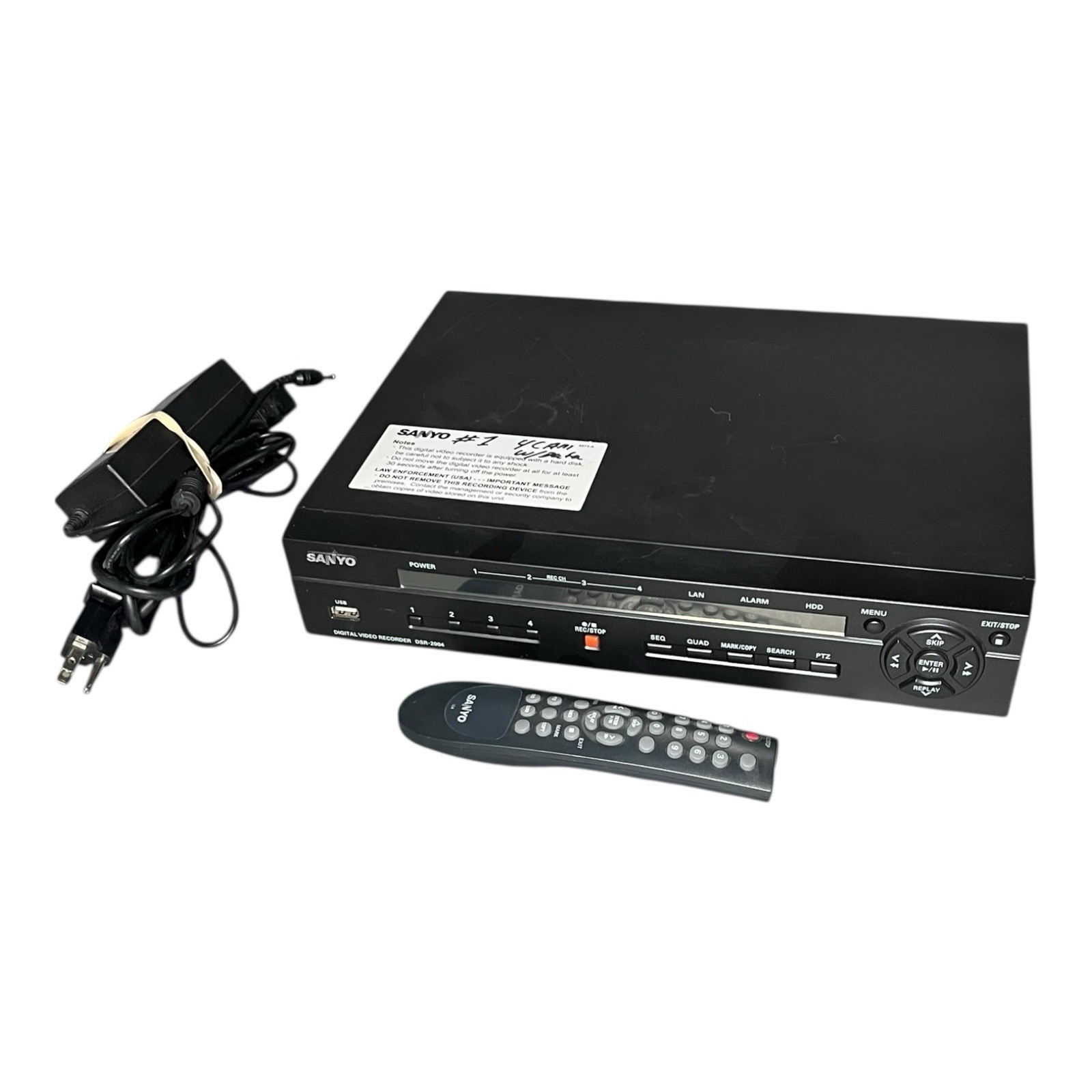 VTG Sanyo DVR Digital Video Recorder DSR-2004 w/ Remote & Power Cable - Working