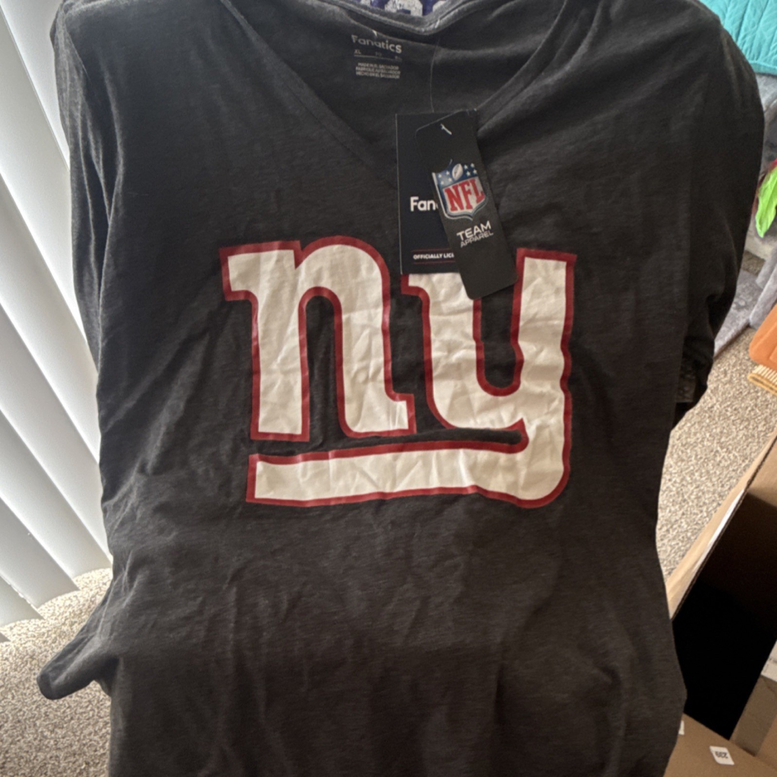 Fanatics New York Giants NFL Gray White Red Football Shirt Men's XL