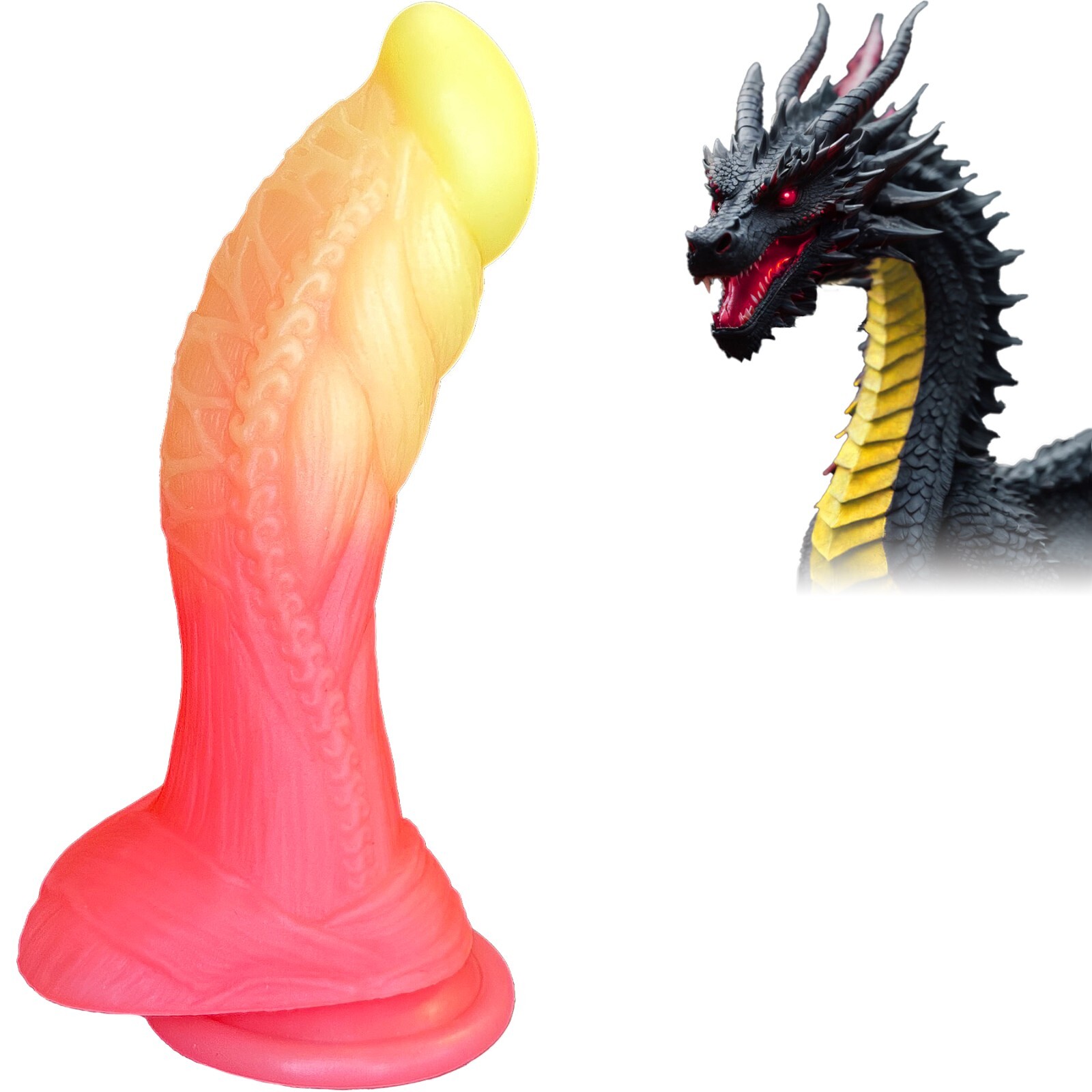 7.5" Dragon Dildo Fantasy Monster Silicon Dildos Soft Adult Sex Toy Curved Dick