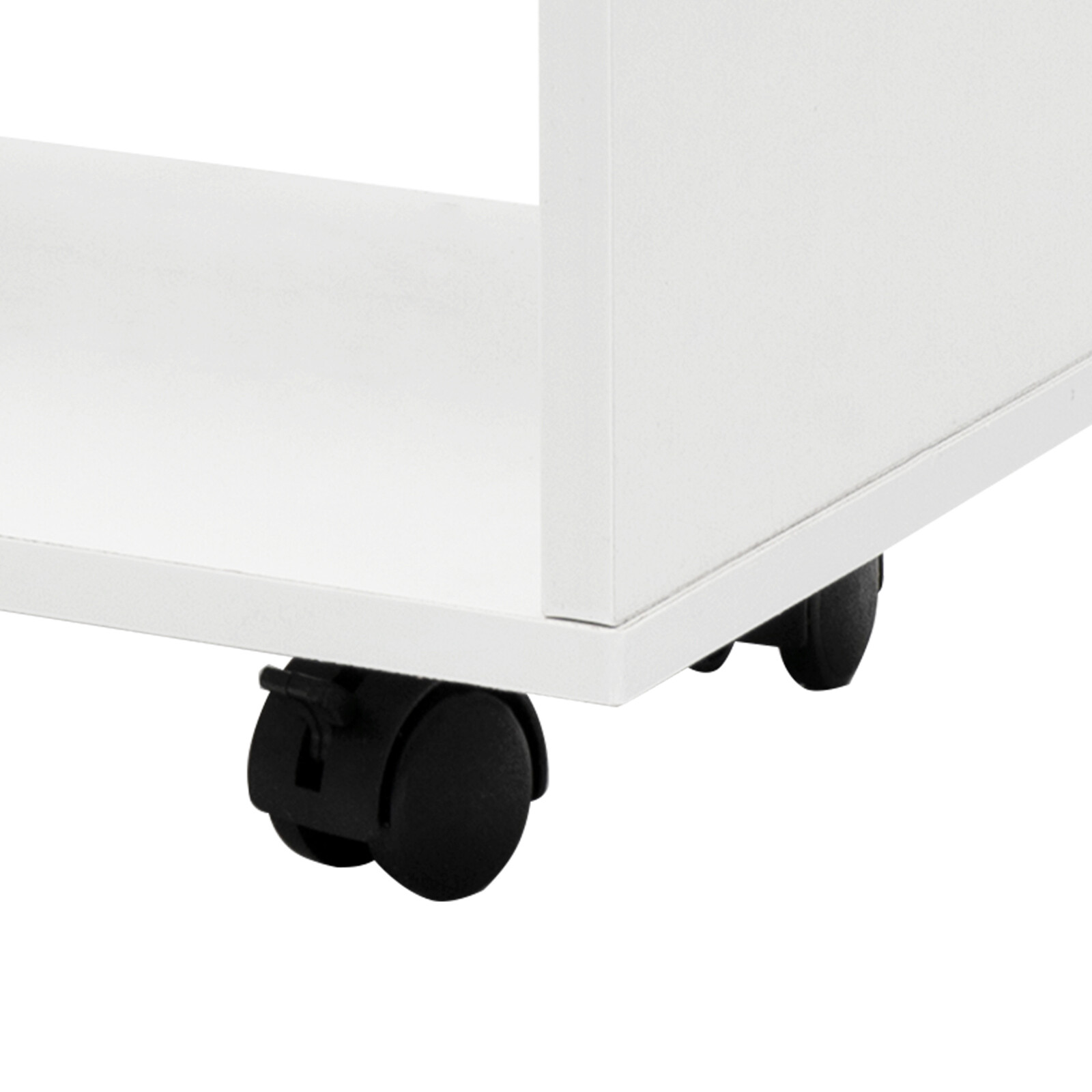 Mobile Printer Stand Rolling Office Scaner Cart Storage Shelf Warm White