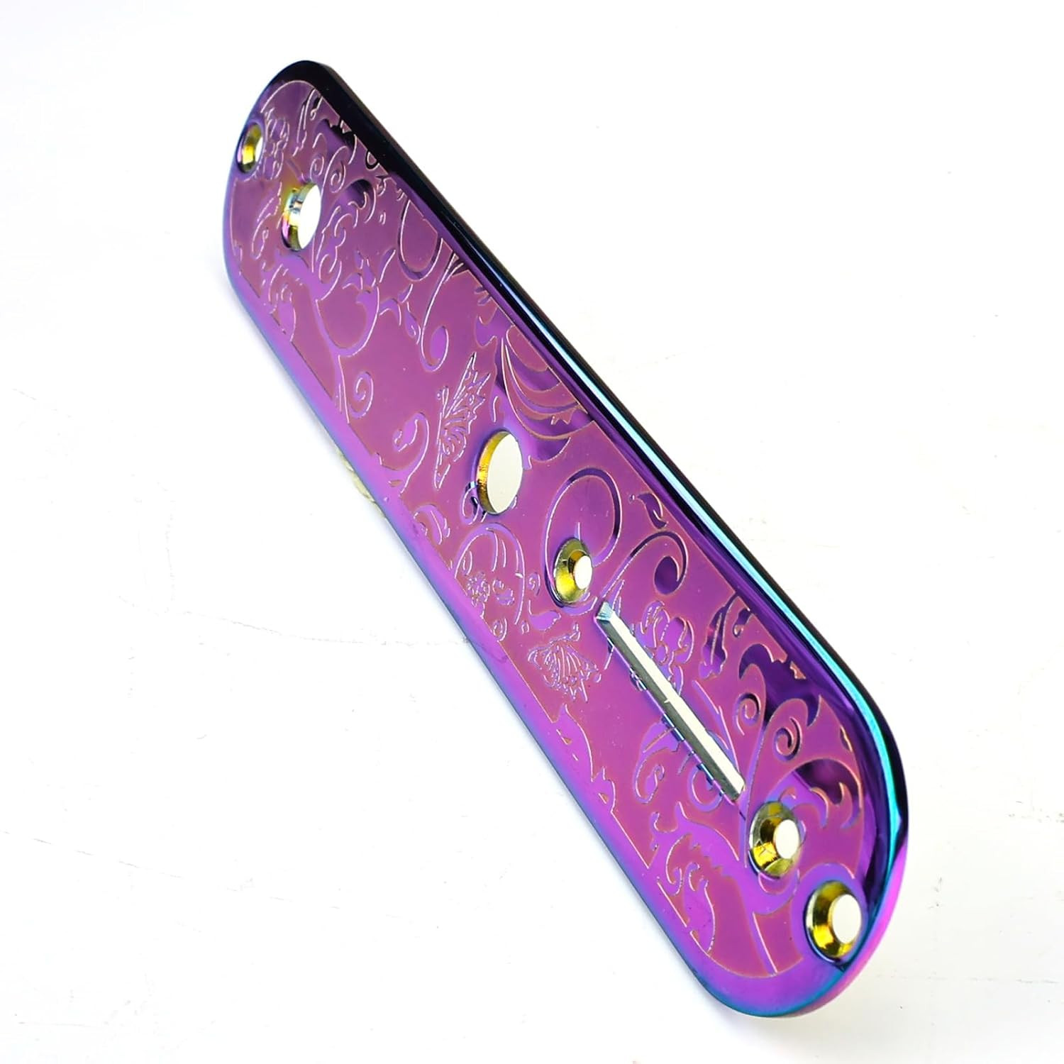 Rainbow Purple Engraved Guitar Control Plate Fit Telecaster Tele