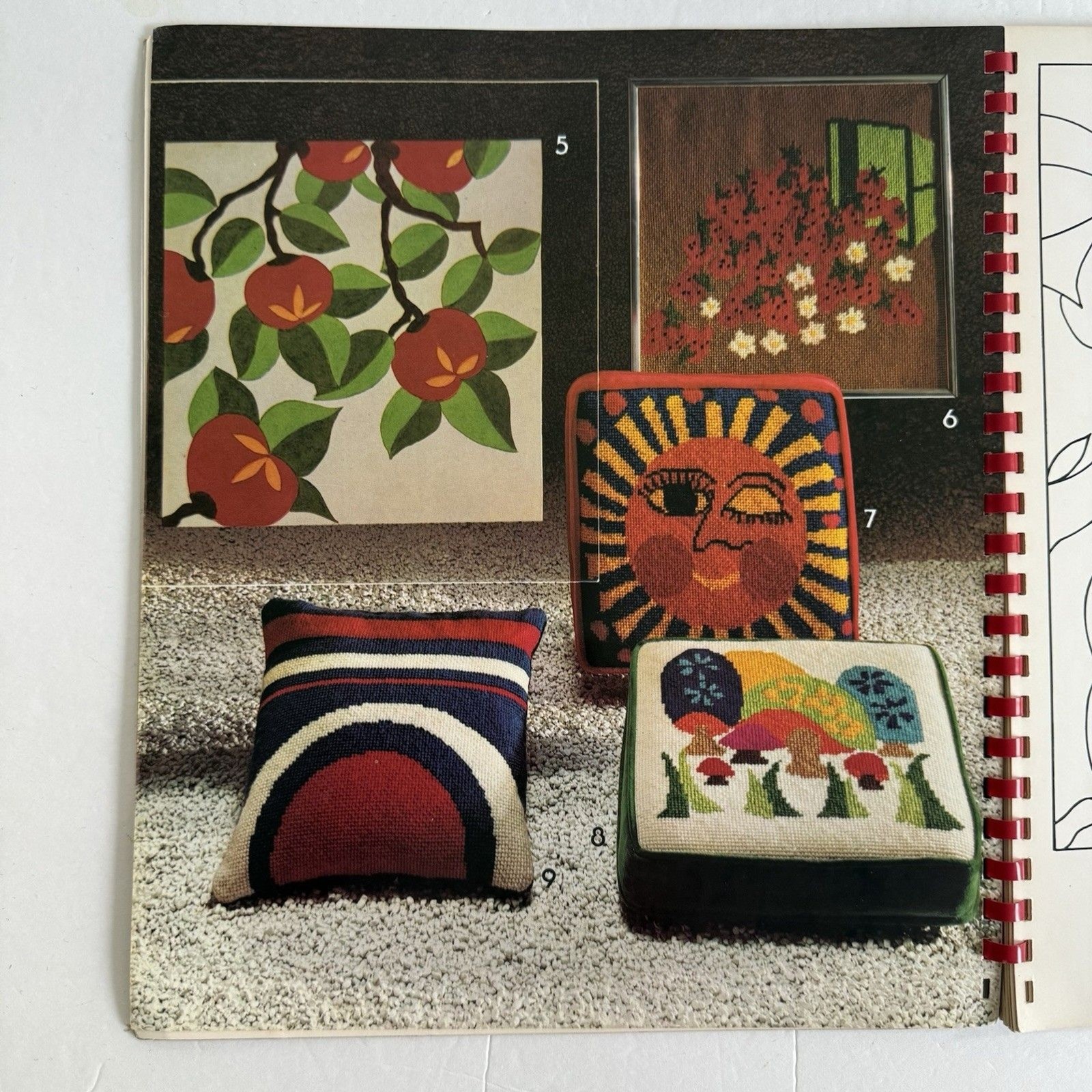 Vtg 1973 Lisbeth Perrone's Needlepoint Workbook Spiral Bound Canvas Embroidery