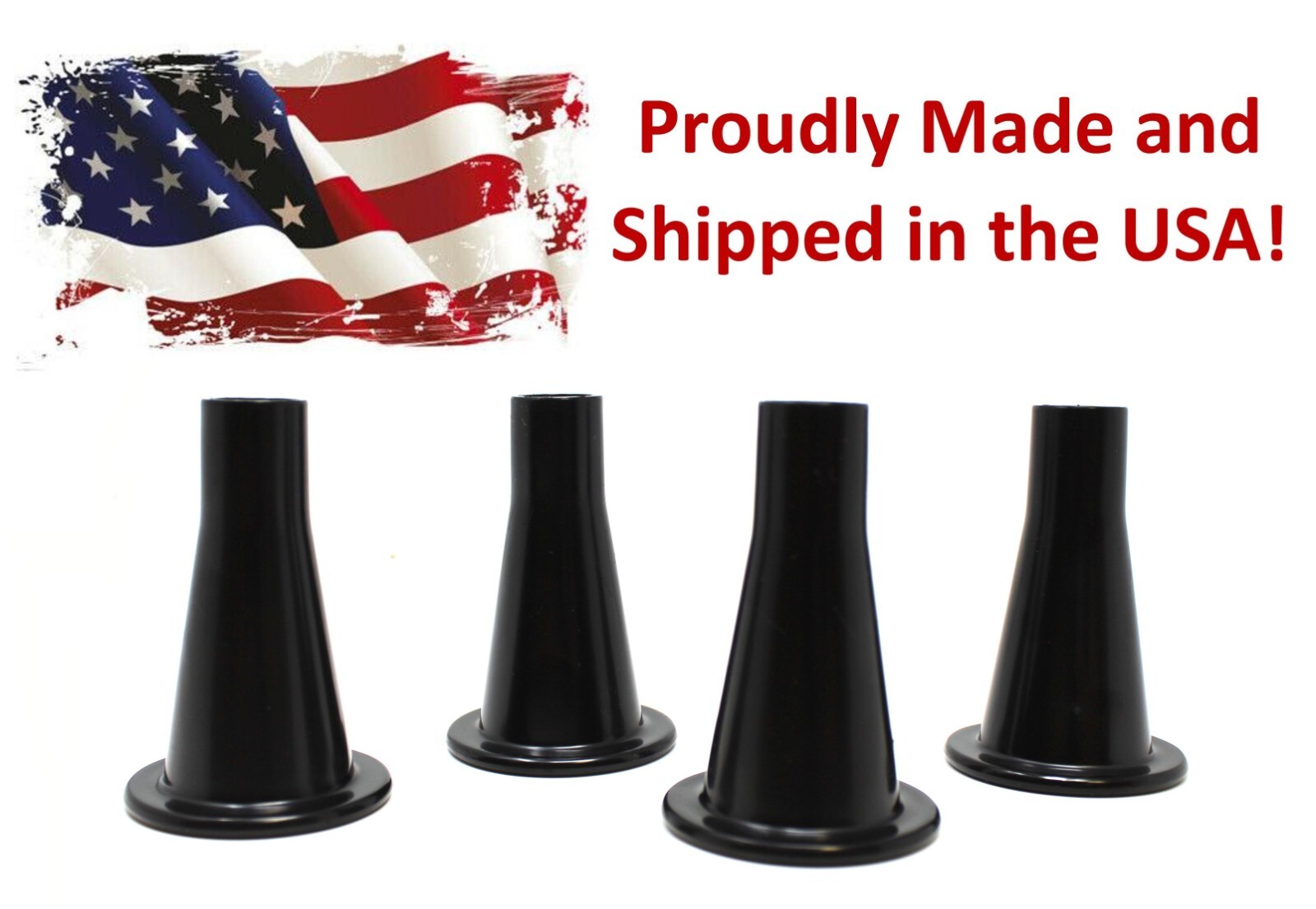 Black Plastic Bed Frame 3-5/8 High Tall  Replacement Glide Feet - Set of 4 Glide