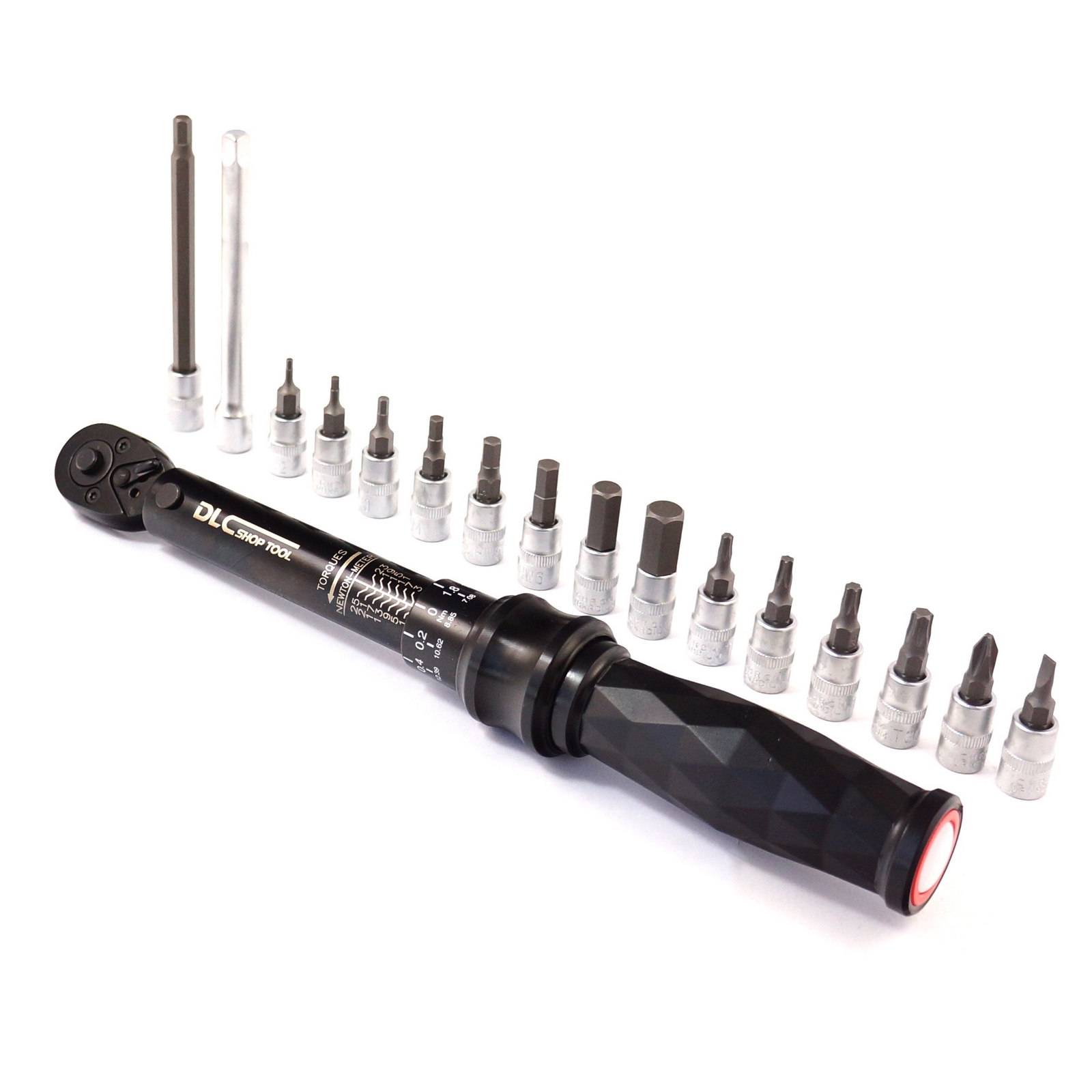 DLC Diamond Torque Wrench Golden 1/4" 1-25Nm / 8.9-221 In-lb Reversible Gauge