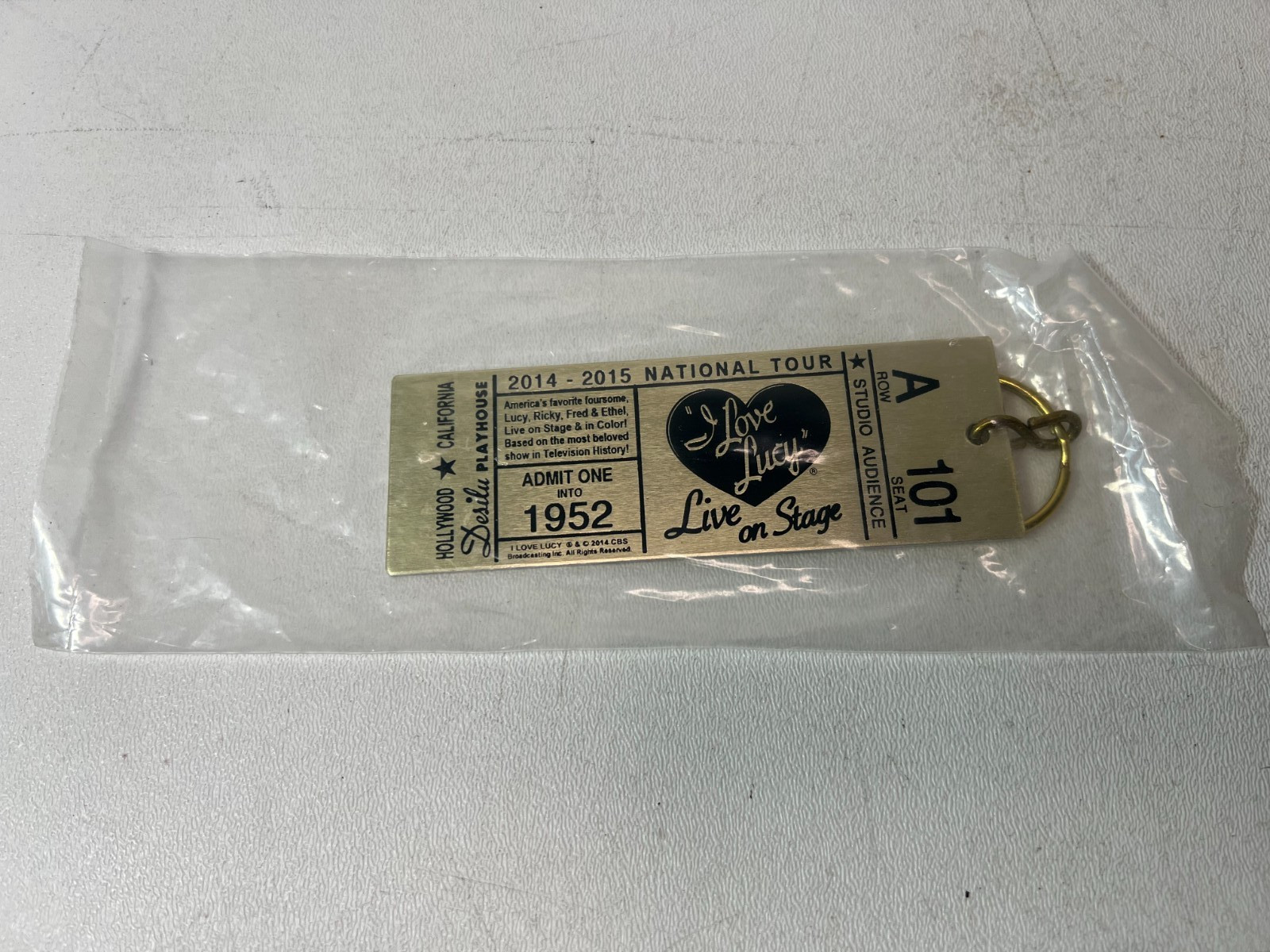 NOS NEW I Love Lucy - Live On Stage - Metal Keychain Collectible Memorabilia