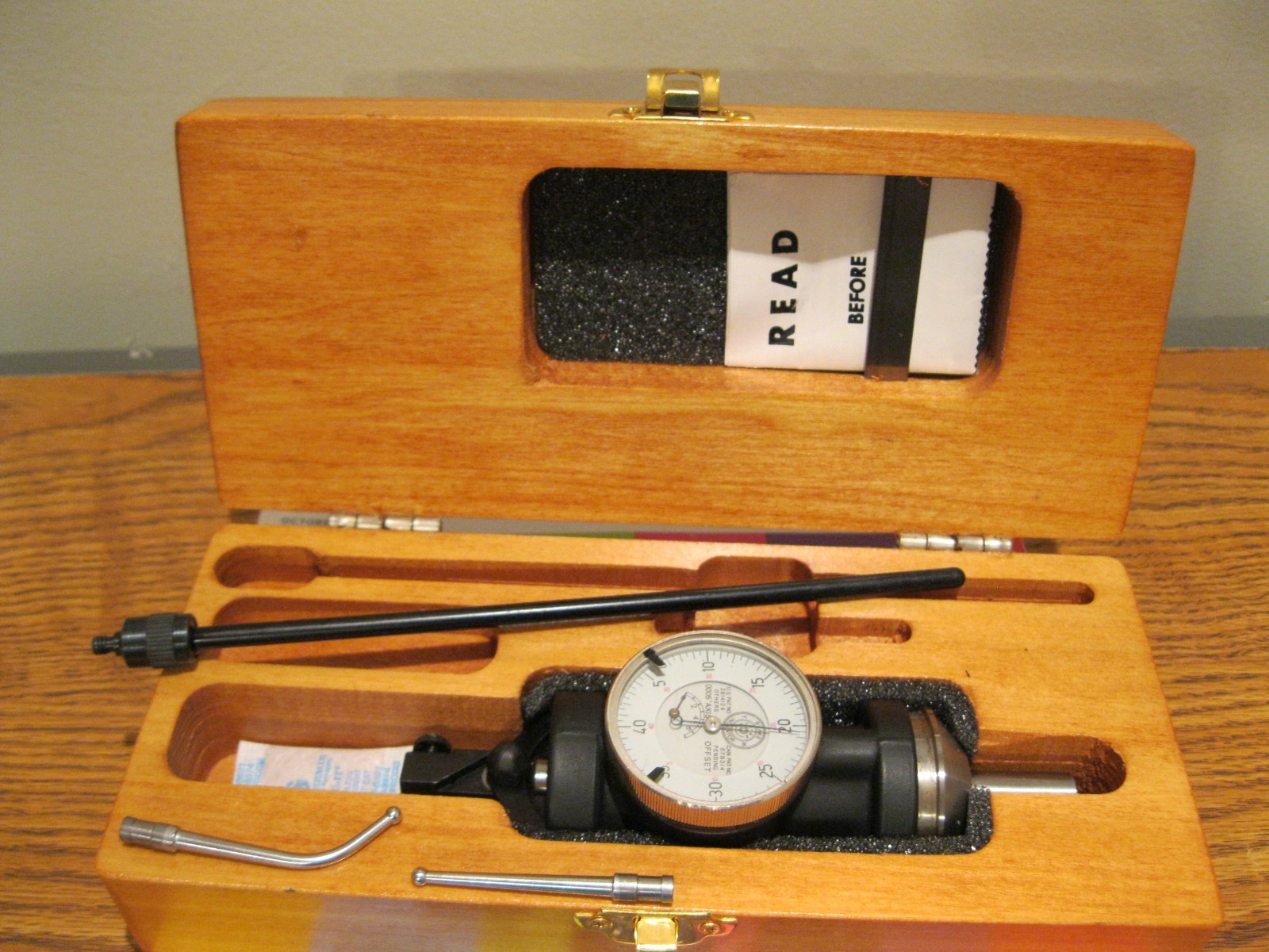 Blake Co-Ax indicator set with wood case .0005 Machinist Tools