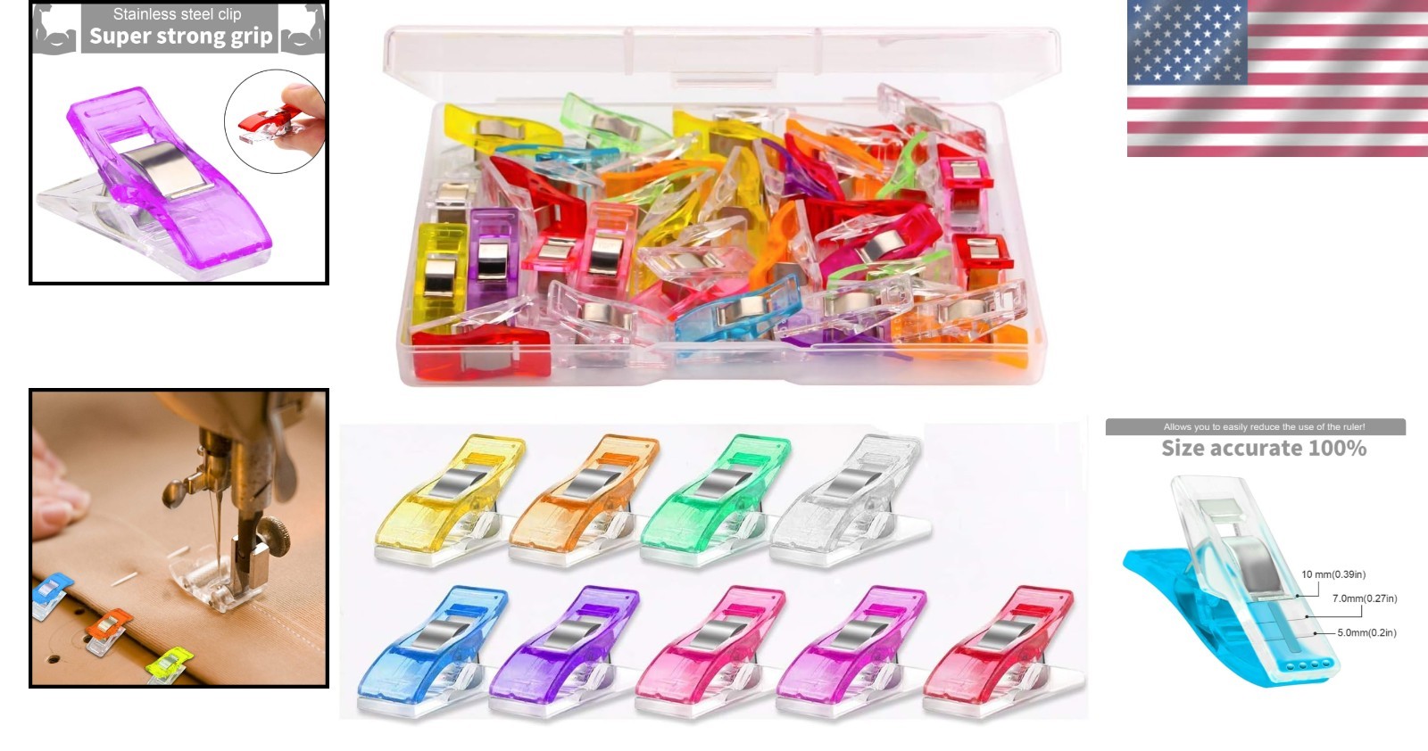 Versatile 30-Pc Sewing Clips with Storage Case - Perfect for Quilting Projects
