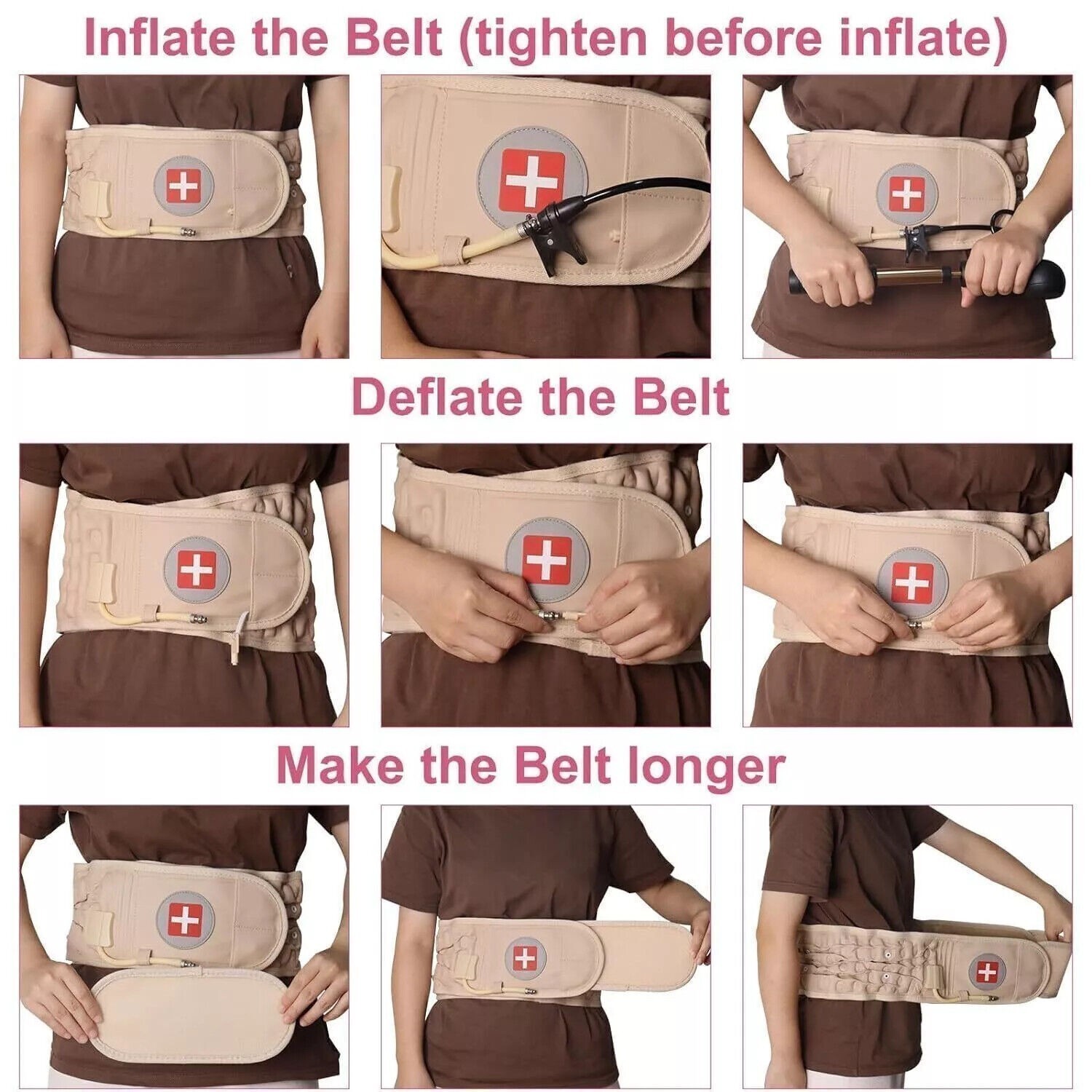 Decompression Belt Back Brace Lumbar Spinal Support / Extender Belt Air Traction