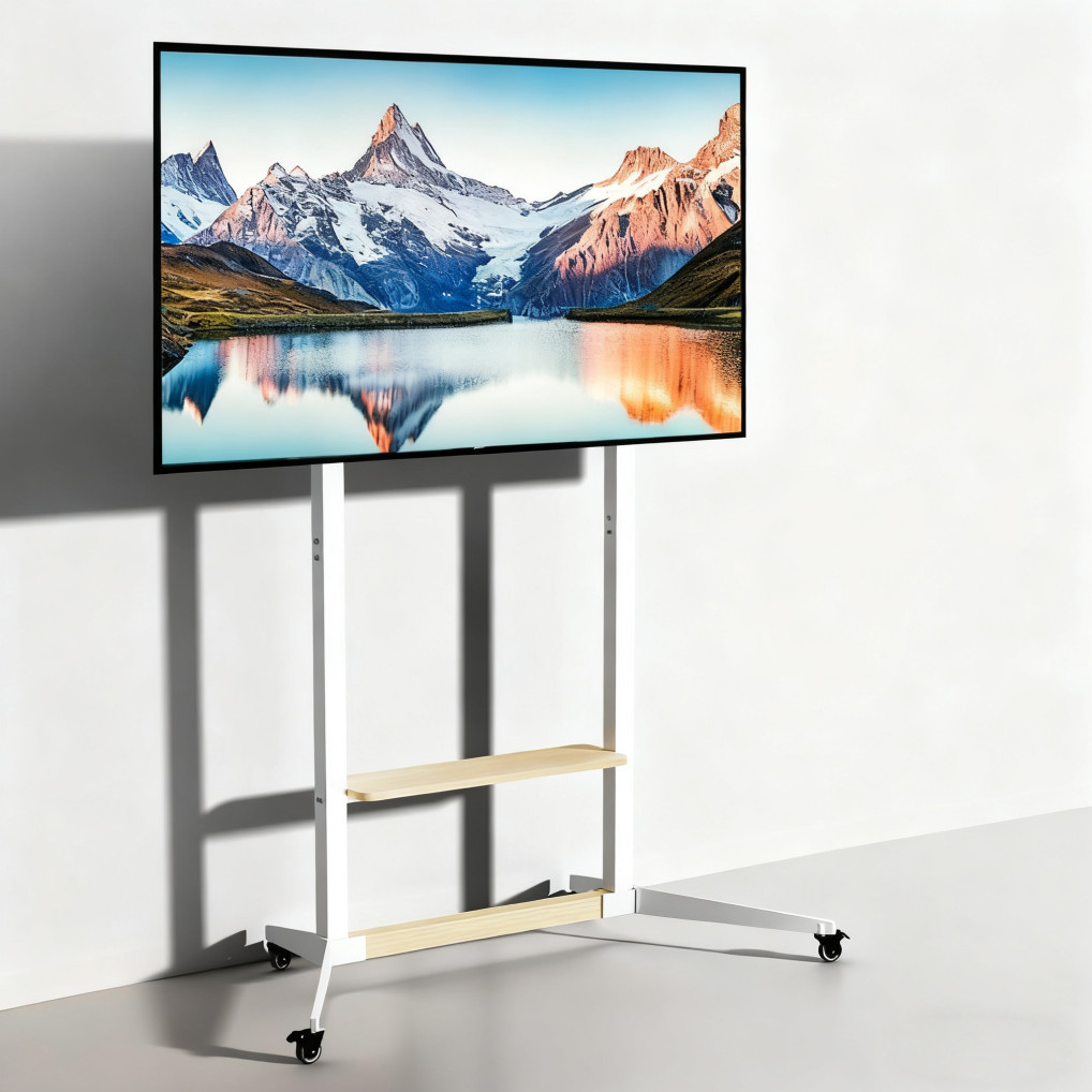 Heavy Duty Steel Rolling TV Stand for 40"-100" Max Load 100KG Height Adjustable