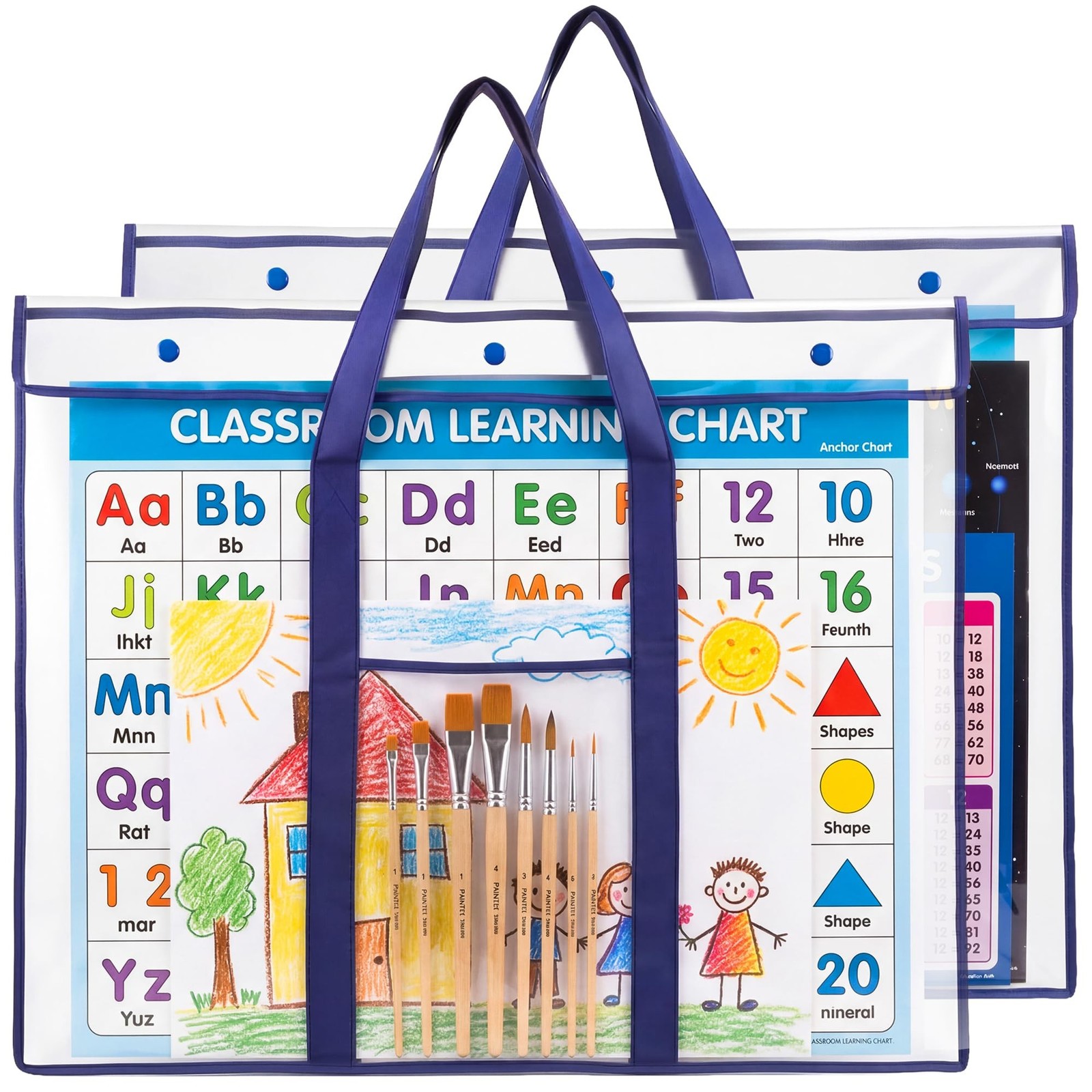 GAMENOTE 2 Pack Large Poster Storage Bag (31.5"×25.5") Bulletin Board Holde