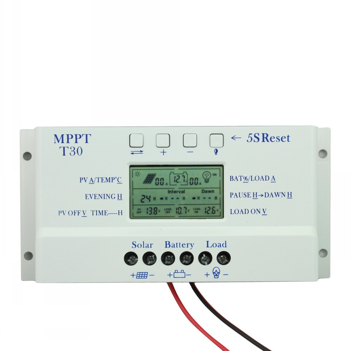 MPPT Solar Panel Regulator LCD 20A-80A 12V/24V Charge Controller 3 Timer LCD USB