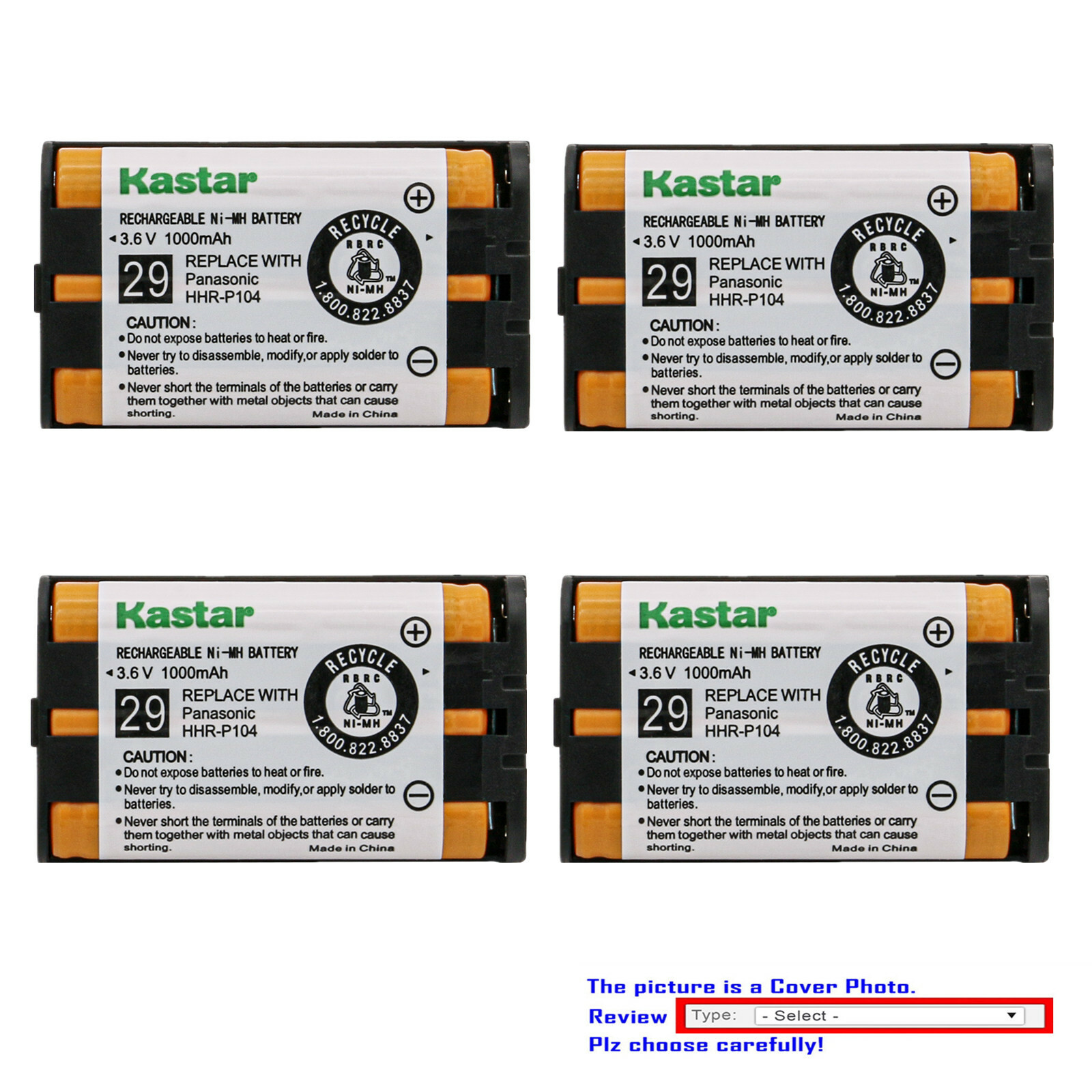 Kastar HHR-P104A Battery for Battery Biz B-779, Dantona BATT104, Empire CPH496