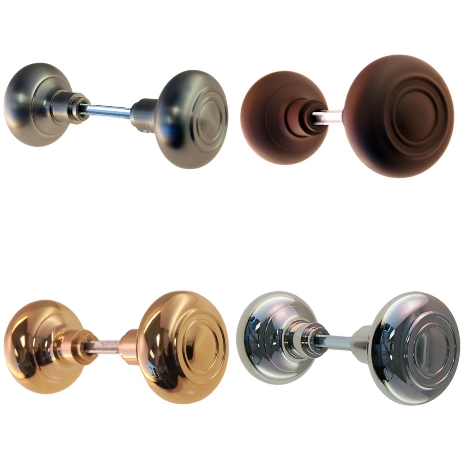 Hollow Core old style Brass Doorknob. 2-1/4" Embossed Line Sleek Design fancy