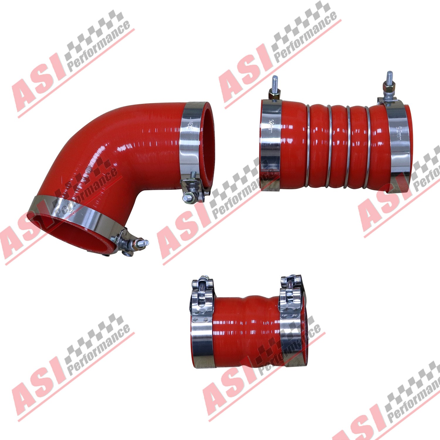 Silicone Hose+ Stainless Clamps Kit For 2006-2010 GM 6.6L LBZ LMM Duramax Red