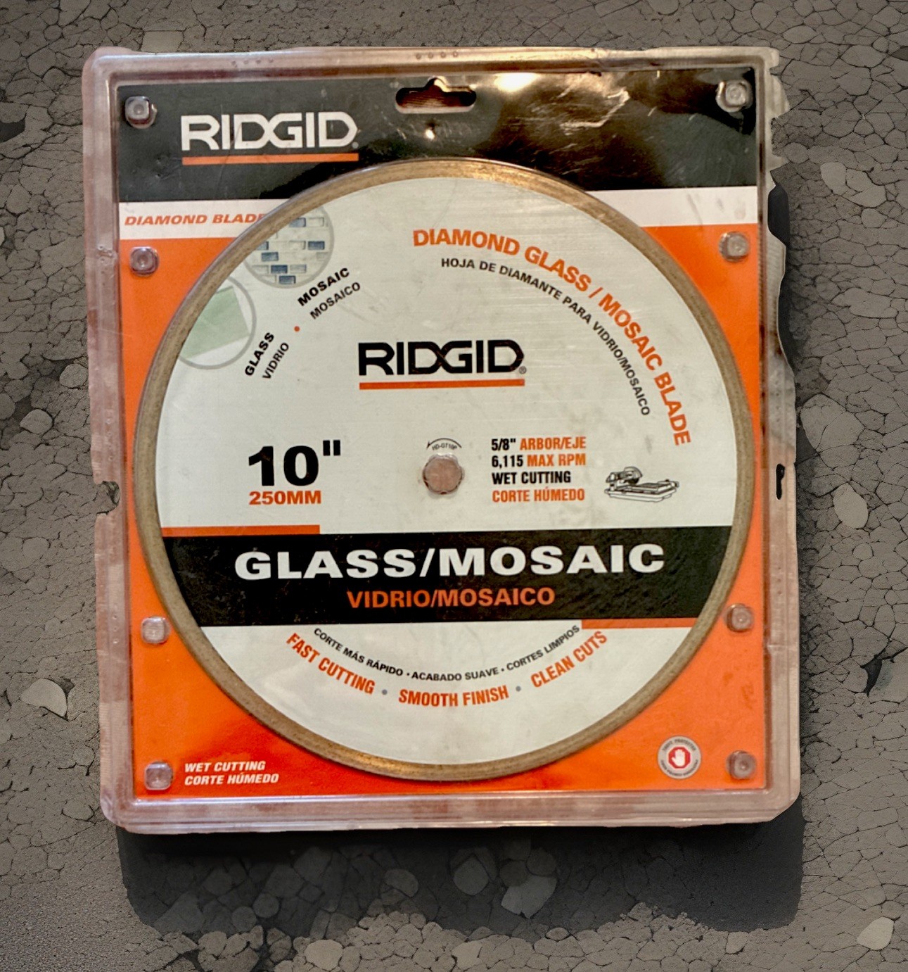 RIDGID Diamond Saw Blade 10in Glass Mosaic Cutting Blade