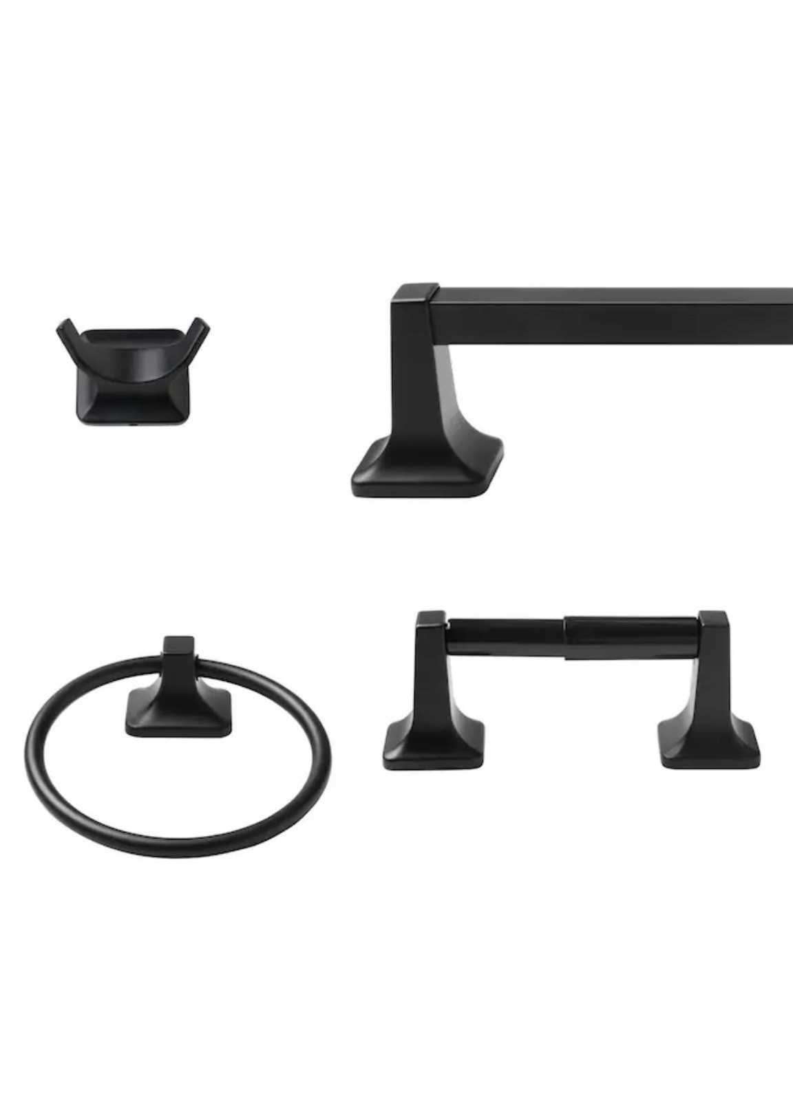 Project Source SETON 4-pc bath hardware kit Matte Black Finish