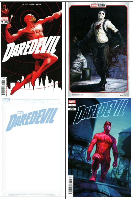 Daredevil #1 Main Cover A, G, I, & F Variant Cover SET Lot 2026