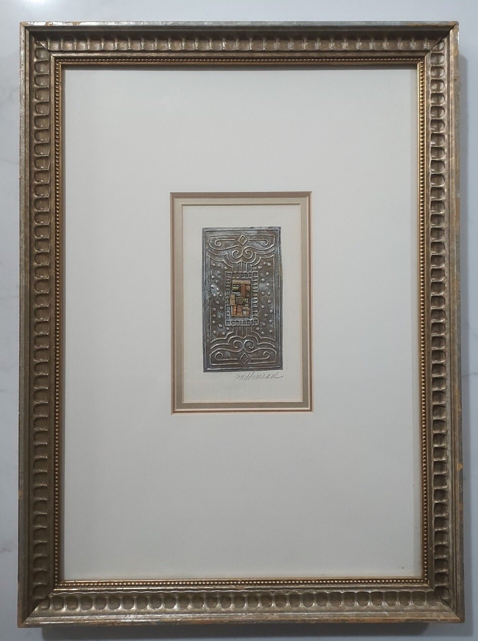 Original Art by Houston Artist Merri Pattinian "One Diamond" Framed 14x19 In.