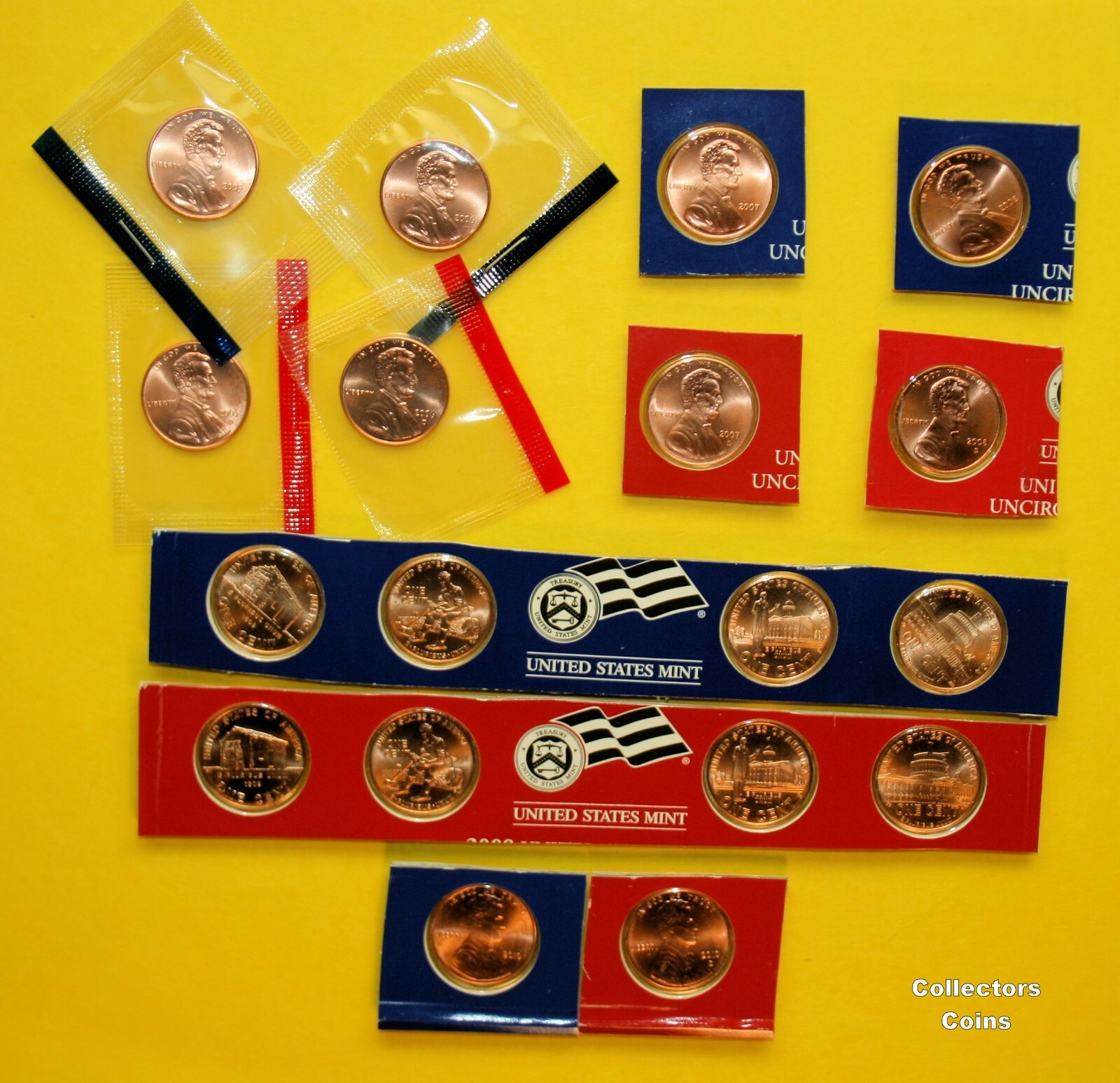 2005, 2006, 2007, 2008, 2009 & 2010 18 Coin PD Complete BU SATIN Lincoln Set