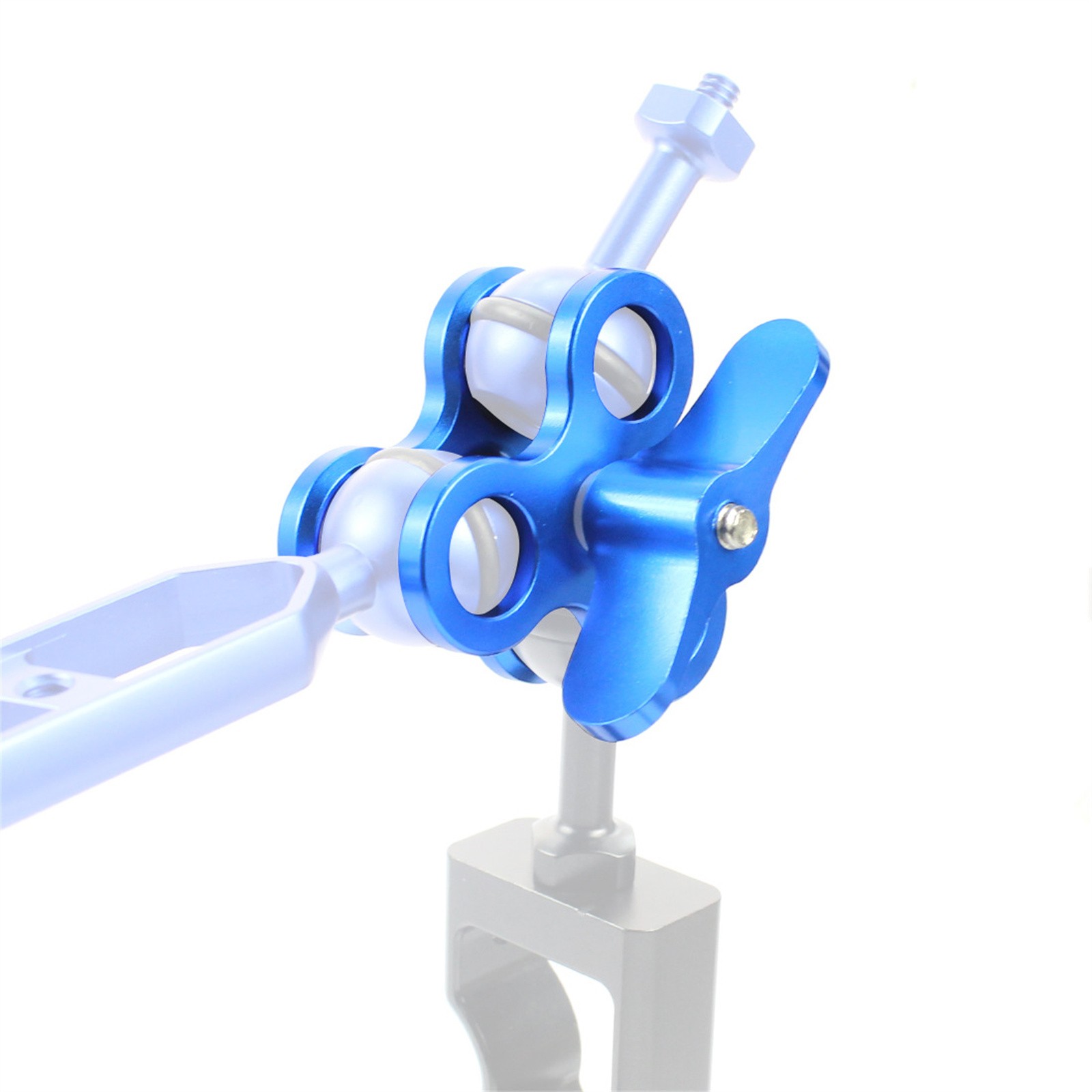 New Aluminum Triple Clamp Mount Diving Butterfly Camera Clip Fixture Lights Arm