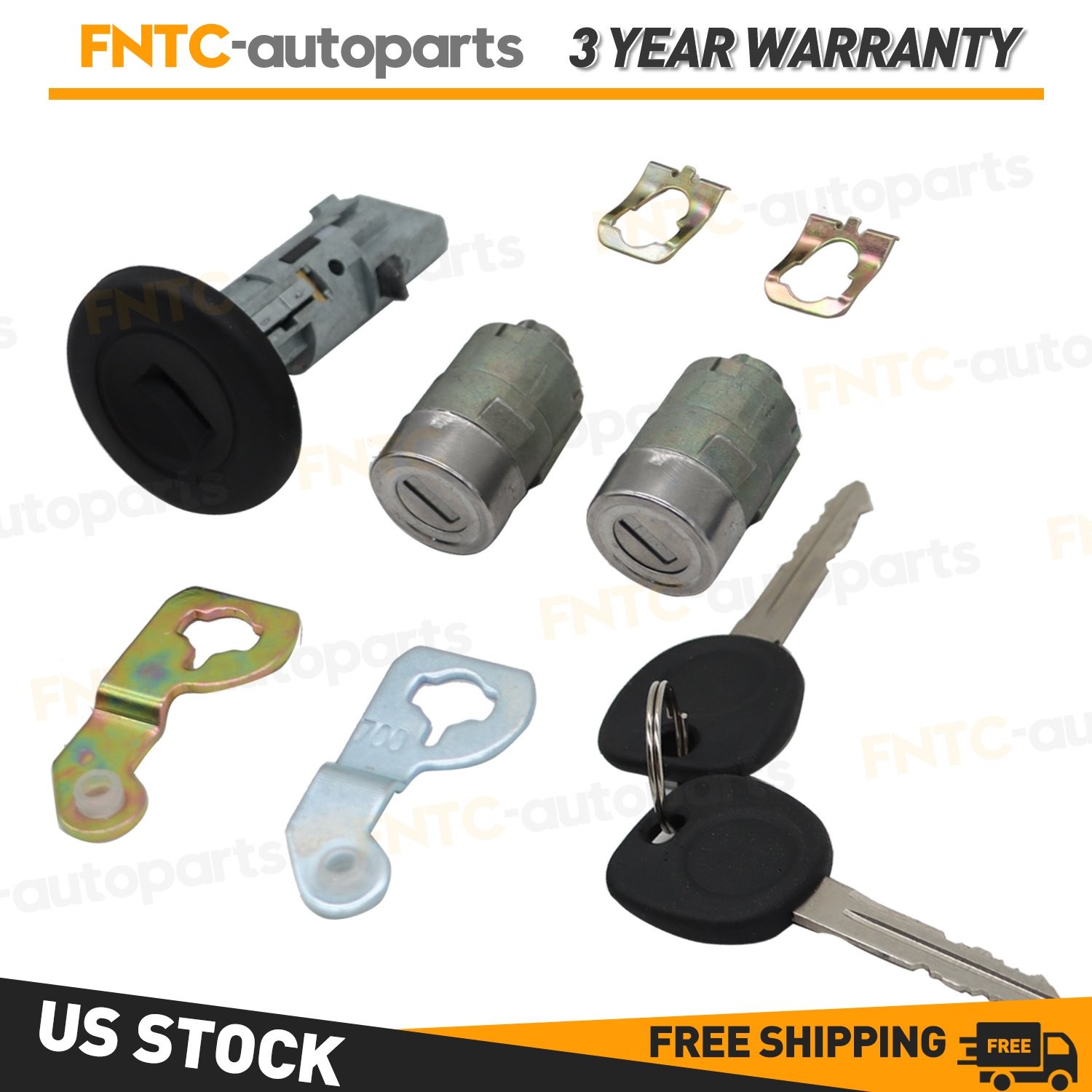 For Chevrolet 01-07 Ignition Key Switch Cylinder Kit with 2 Keys and Door Locks