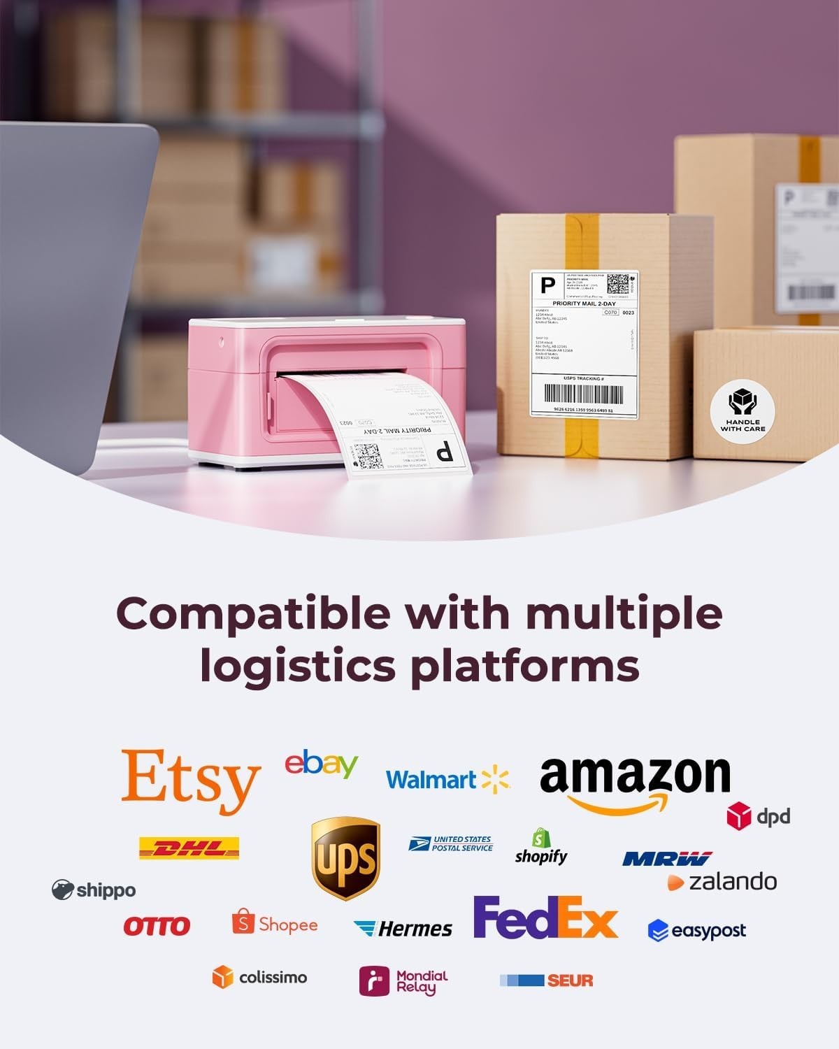 Bluetooth Thermal Label Printer 941BP, Wireless 300DPI