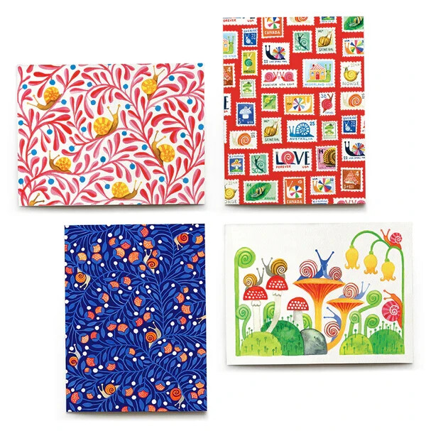 Snail Mail Notecards Set, NEW