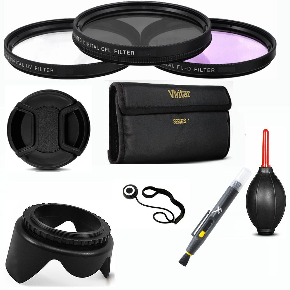 52MM HD FILTER SET UV/CPL/FLD + LENS HOOD + LENS CAP FOR NIKON D3200 D3300 D5000