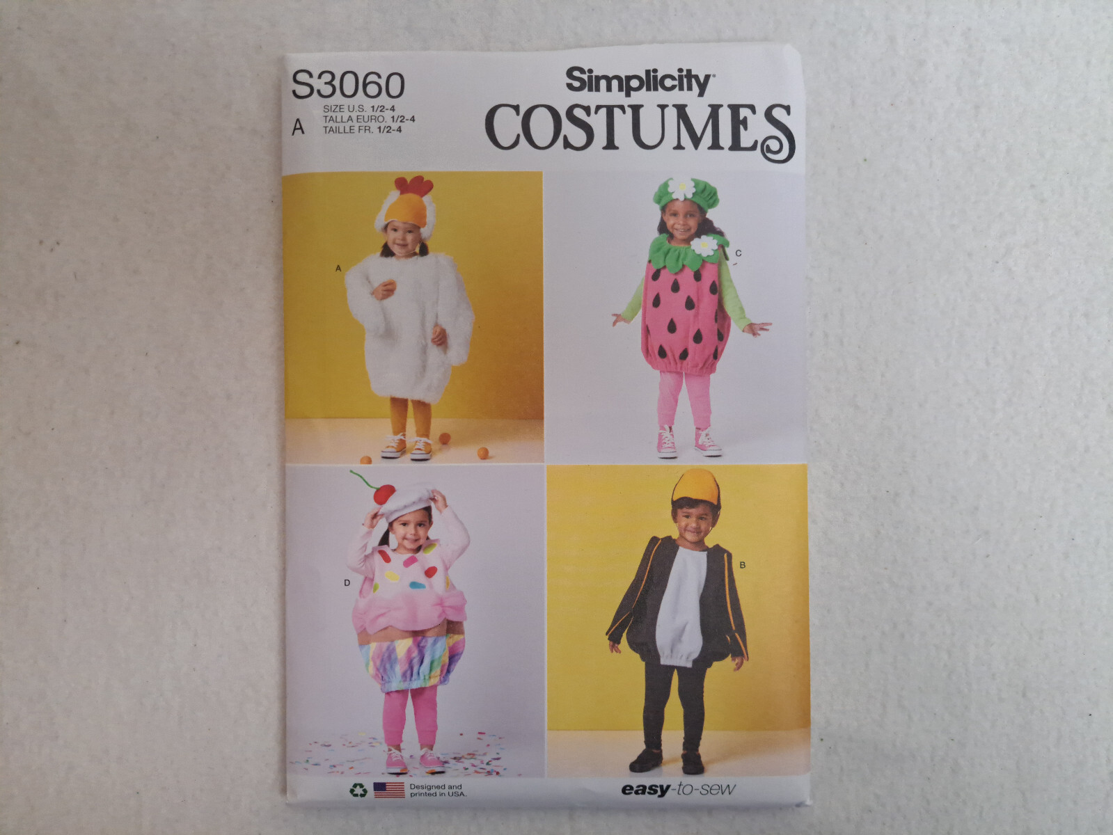 Simplicity Pattern - Toddlers' Costumes; 4 Styles (1/2-4) #S3060 - Uncut